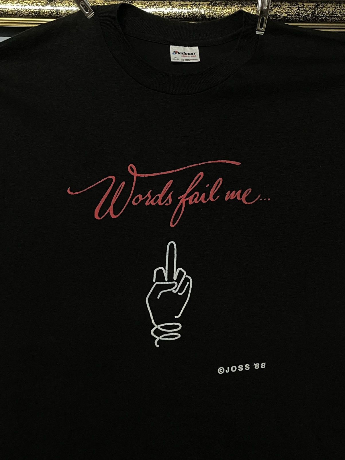 Vintage Vintage 1988 Words Fail me FUCK YOU Single Stitch Rapper Tee Size US L / EU 52-54 / 3 - 4 Thumbnail