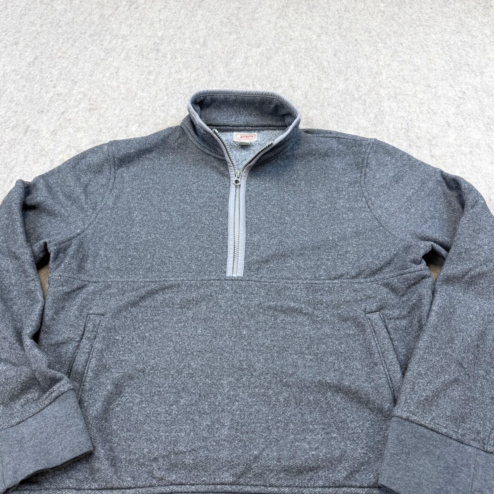 J.Crew J. Crew Sweater Mens M Gray Fleece Pullover 1/4 Zip Kangaroo Pocket Clothing Shirt? Size US M / EU 48-50 / 2 - 2 Thumbnail