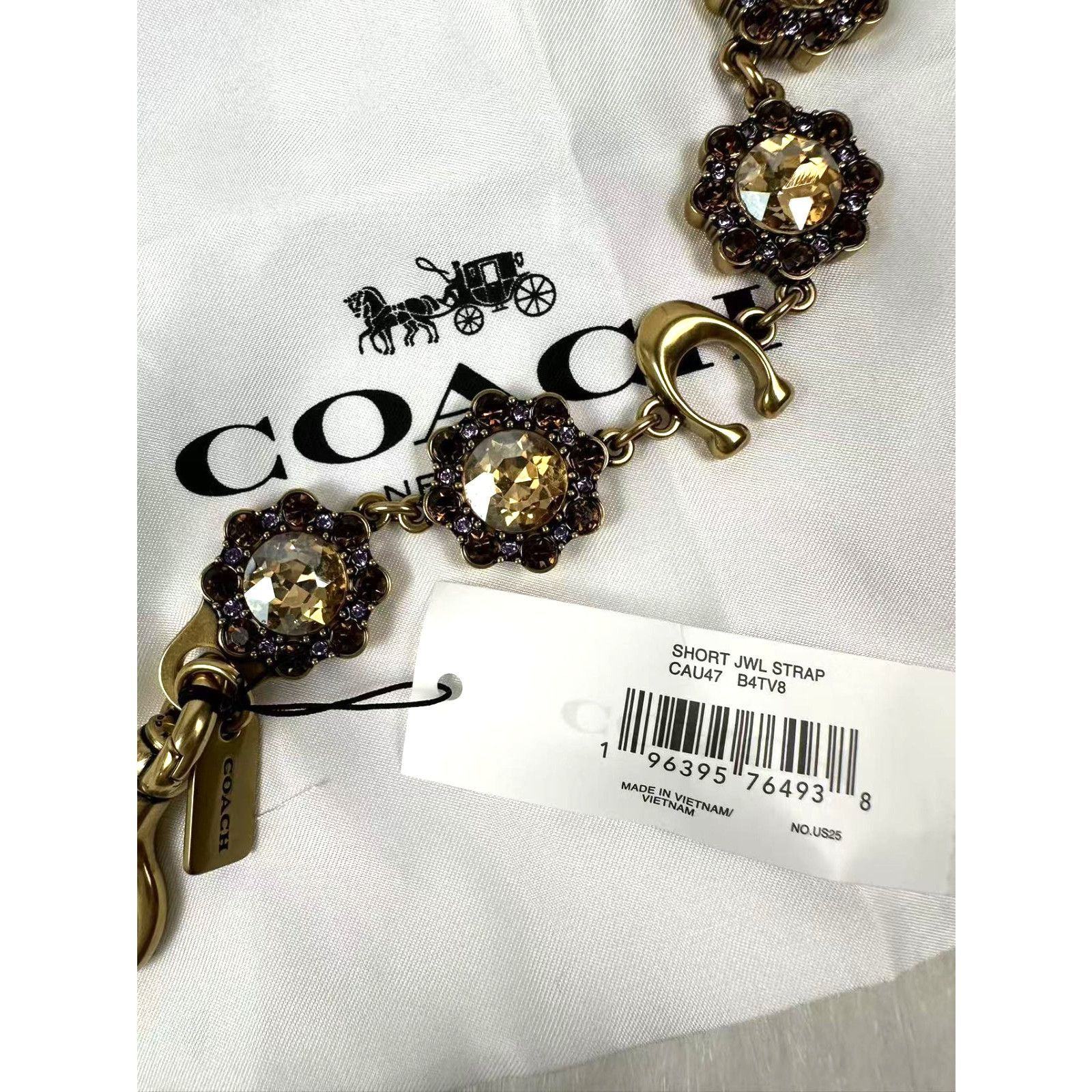 Coach Coach Short Jewelry Chain Strap In Brass/Yellow Multi CAU47 Size ONE SIZE - 6 Thumbnail