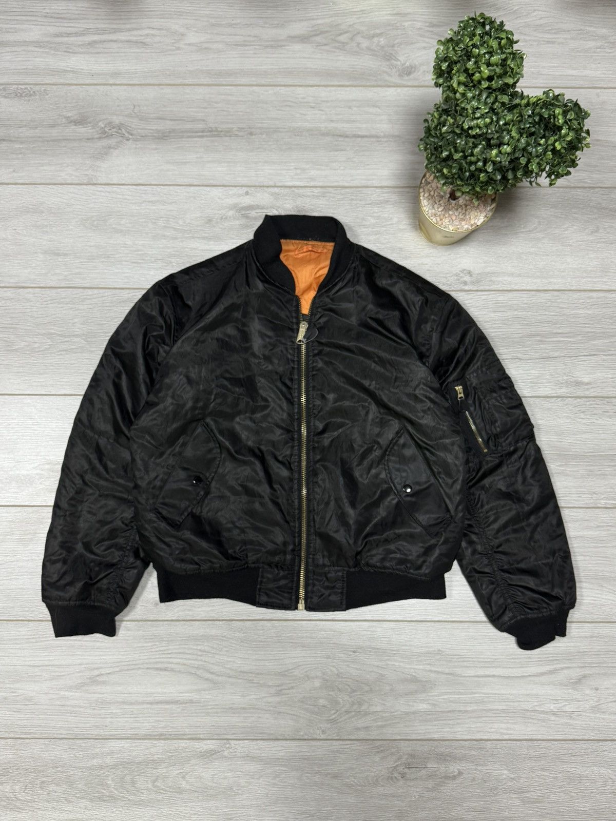 Aeronautica Militare MA-1 vintage mil tec USA shimmering bomber jacket zip Size US M / EU 48-50 / 2 - 1 Thumbnail