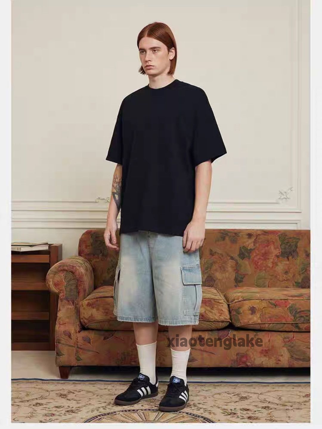 Designer Unisex washed retro y2k loose baggy hiphop shorts Size US 32 / EU 48 - 4 Thumbnail