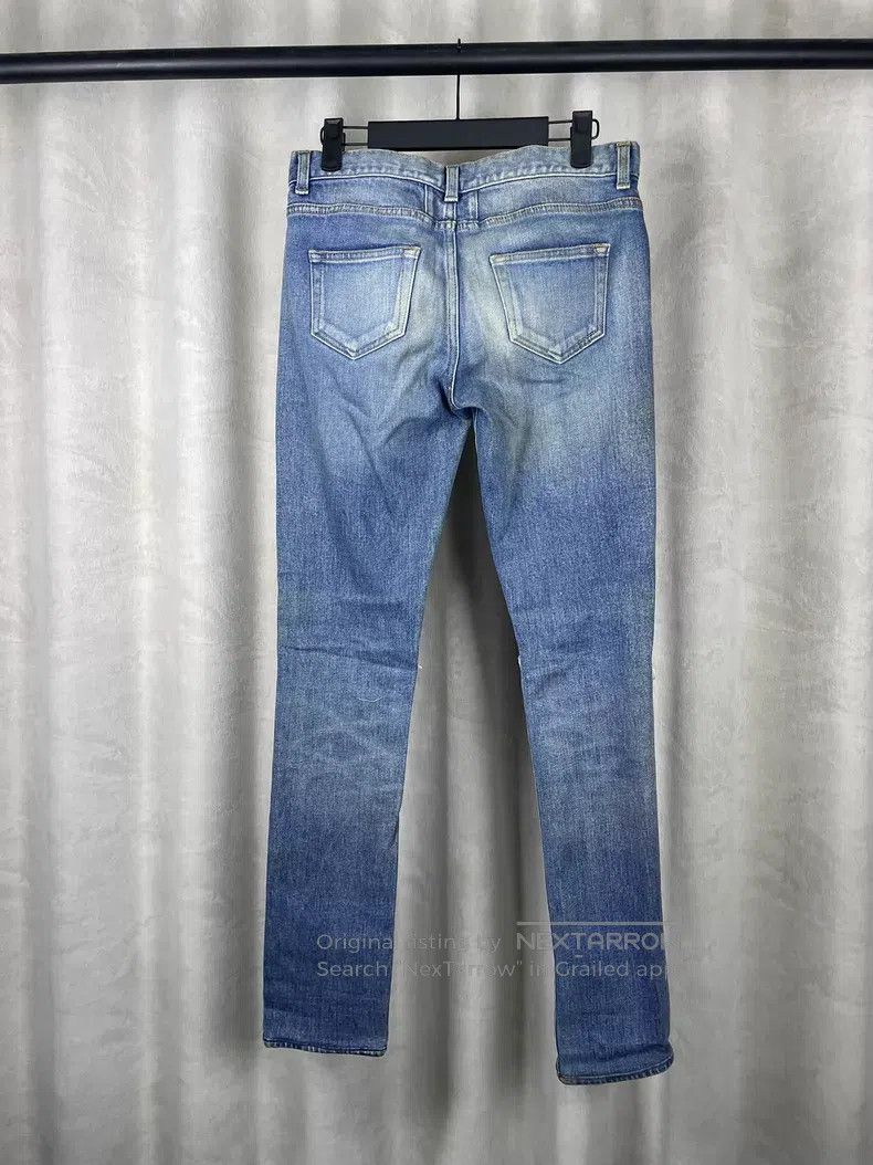 Saint Laurent Paris Saint Laurent Paris Blue Washed Cut and Worn Denim Jeans i Size US 26 / EU 42 - 2 Thumbnail