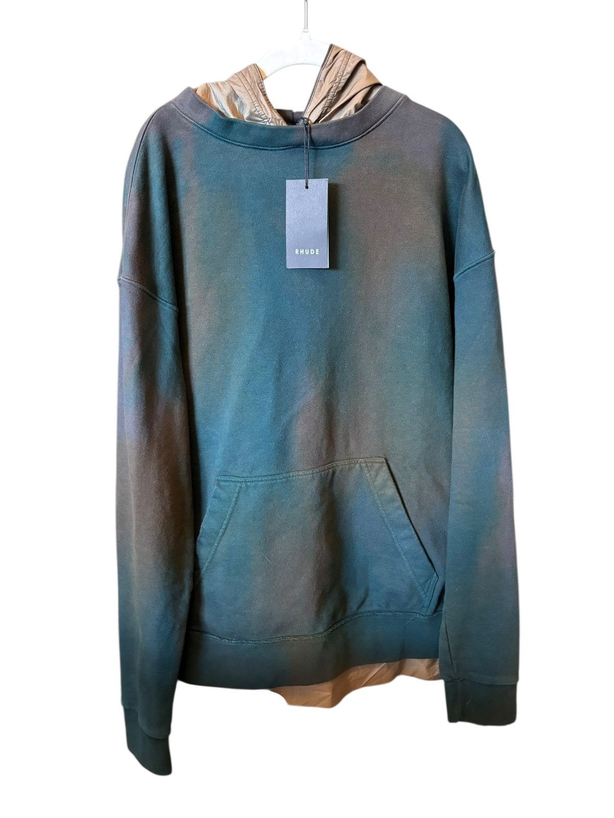 Rhude NWT *RARE* Rhude Oversized Green Tie-Dye Layered Hoodie Size US S / EU 44-46 / 1 - 1 Thumbnail