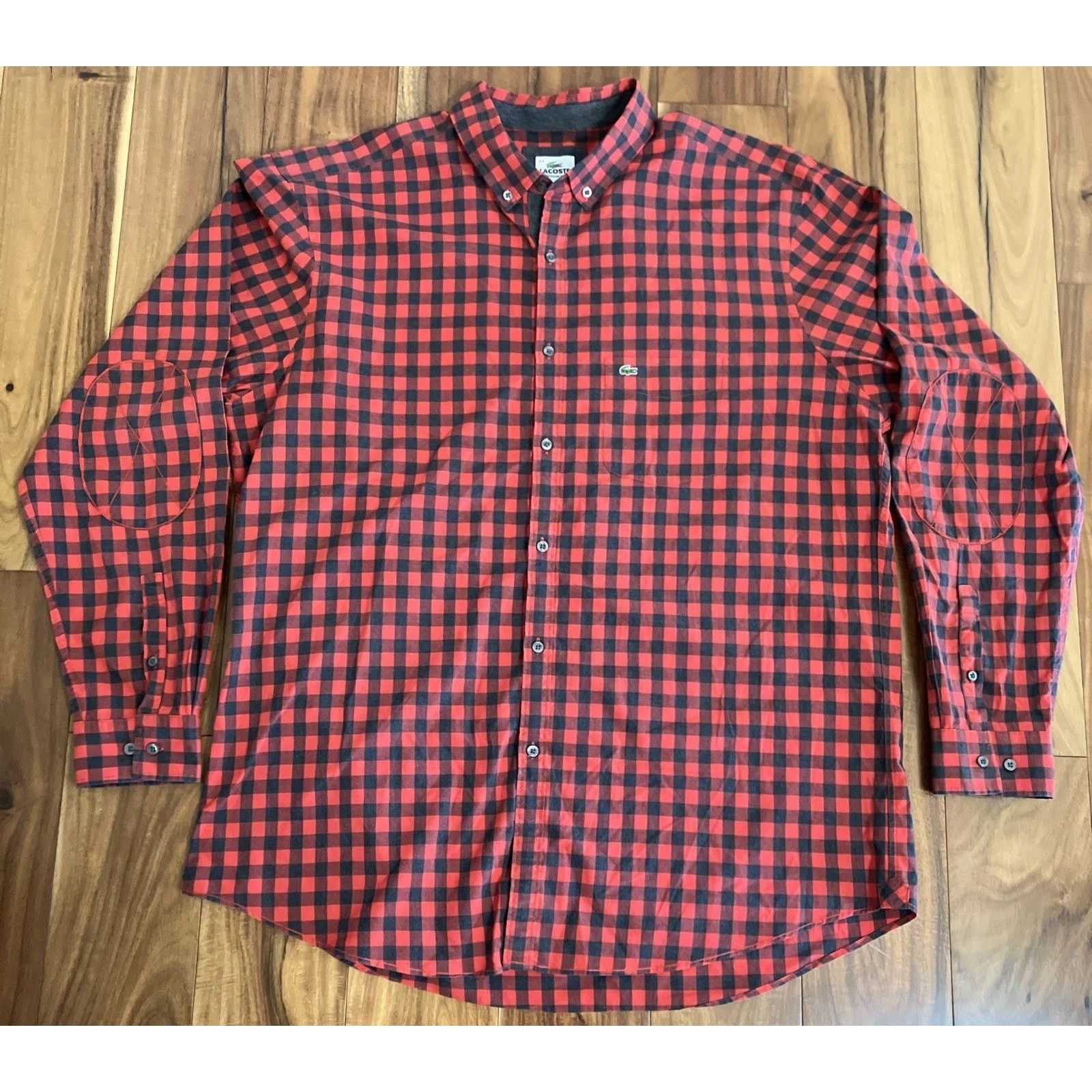 Lacoste Lacoste Men Regular Fit Checkered Button Down Shirt Large 44 Size US L / EU 52-54 / 3 - 1 Thumbnail