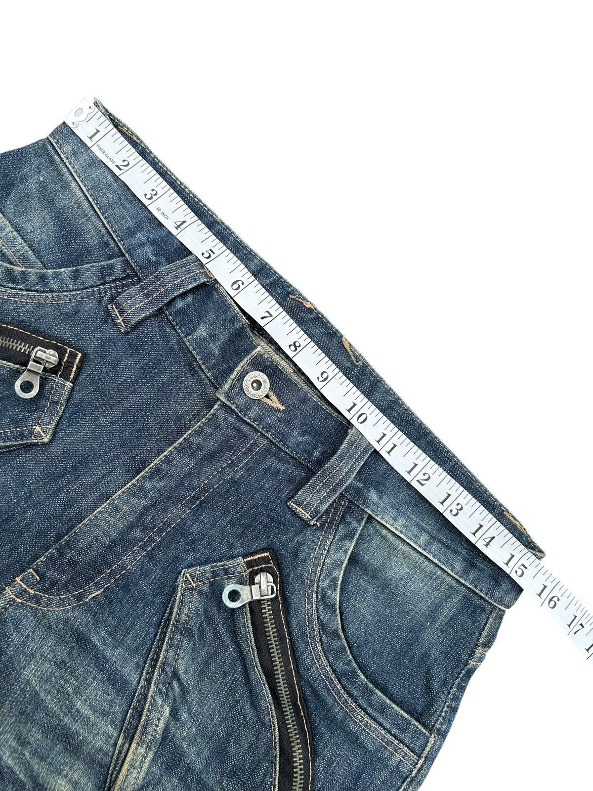 If Six Was Nine PPFM Japanese Punk Style Curve Cut Denim Jeans Size US 31 - 12 Thumbnail