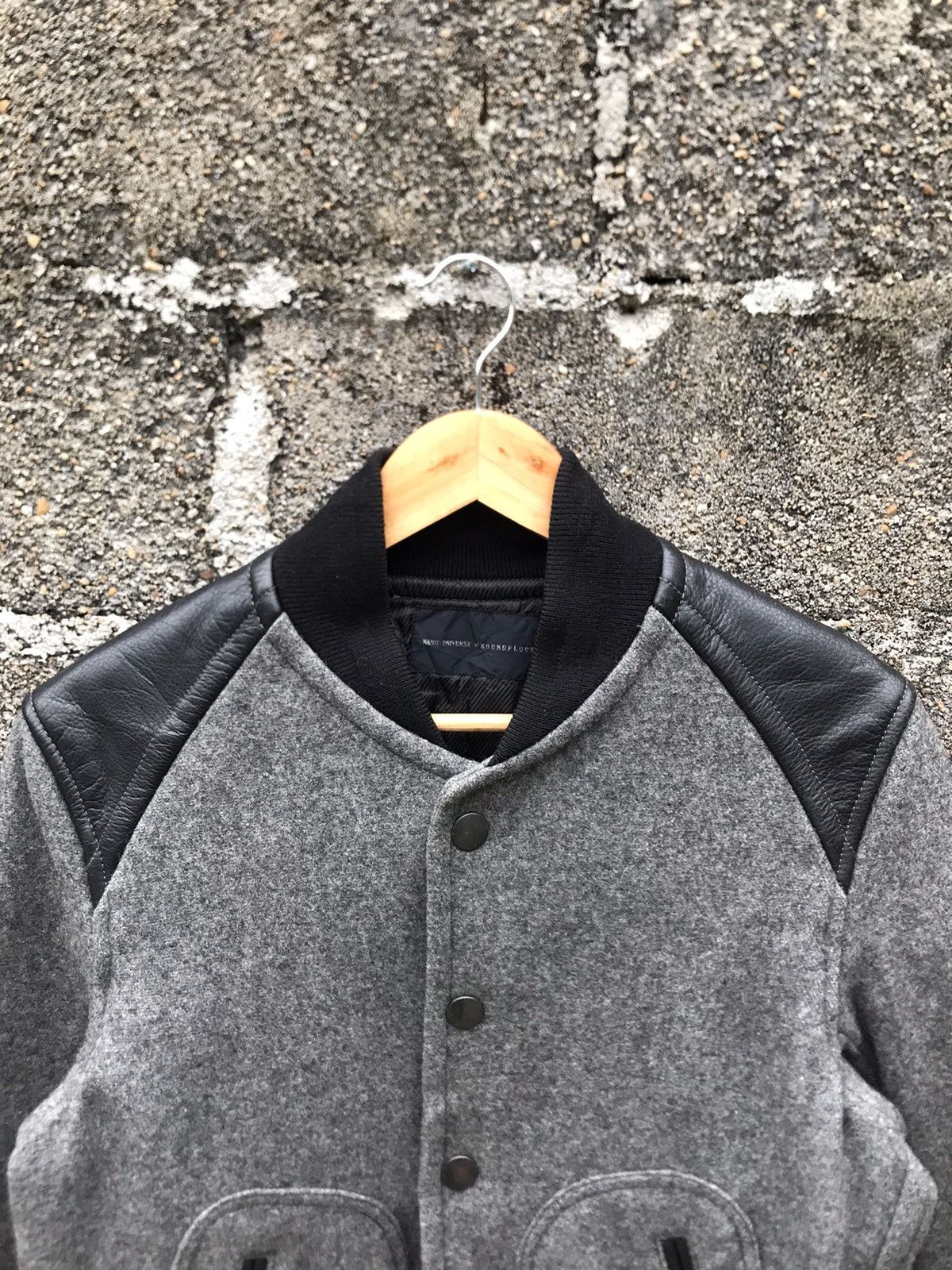 NANO universe 🔥Nano Universe Black Leather Button Varsity Jacket Size US S / EU 44-46 / 1 - 5 Thumbnail
