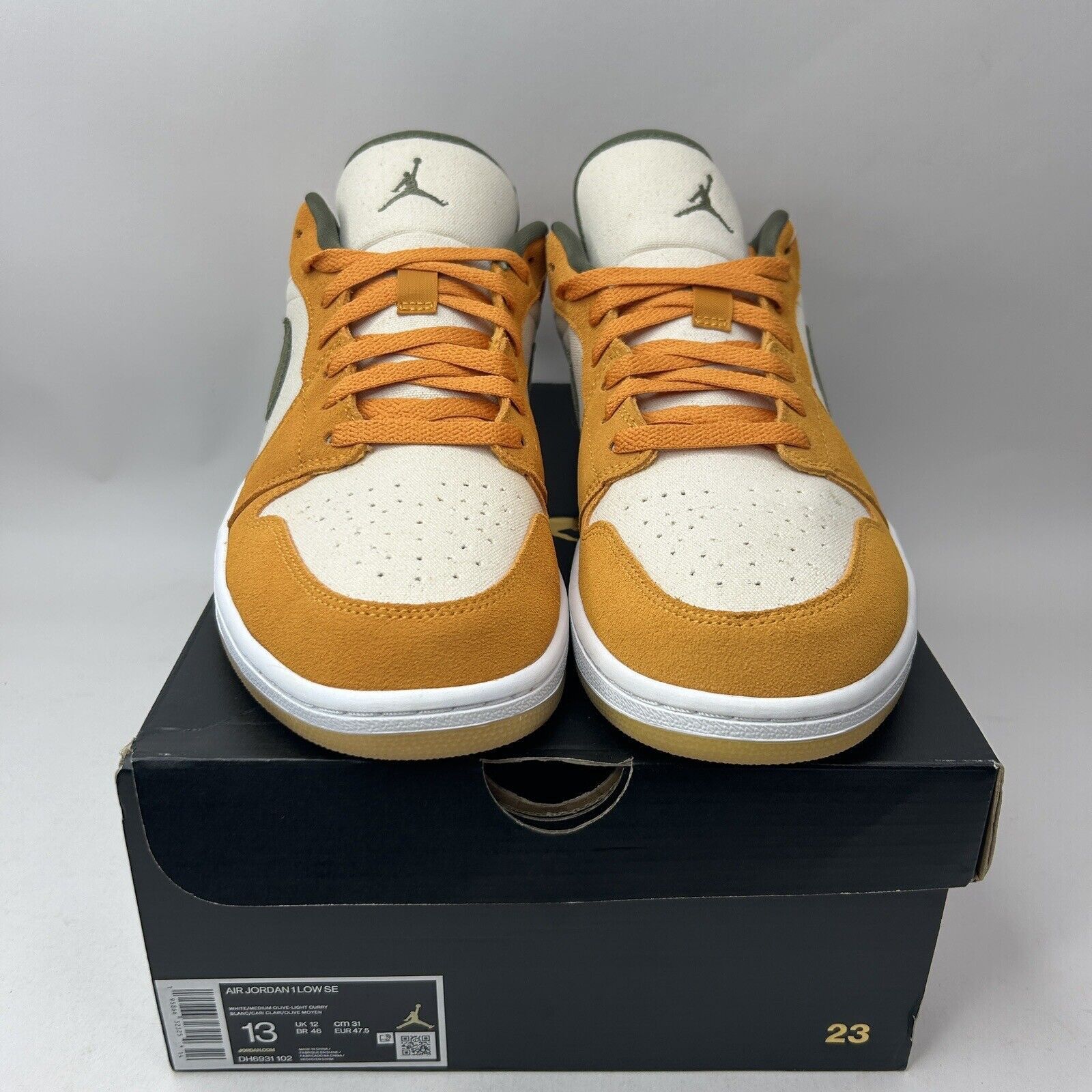 Nike Nike Air Jordan 1 Low SE “Light Curry/Orange Olive” 2023 Size US 13 / EU 46 - 2 Thumbnail