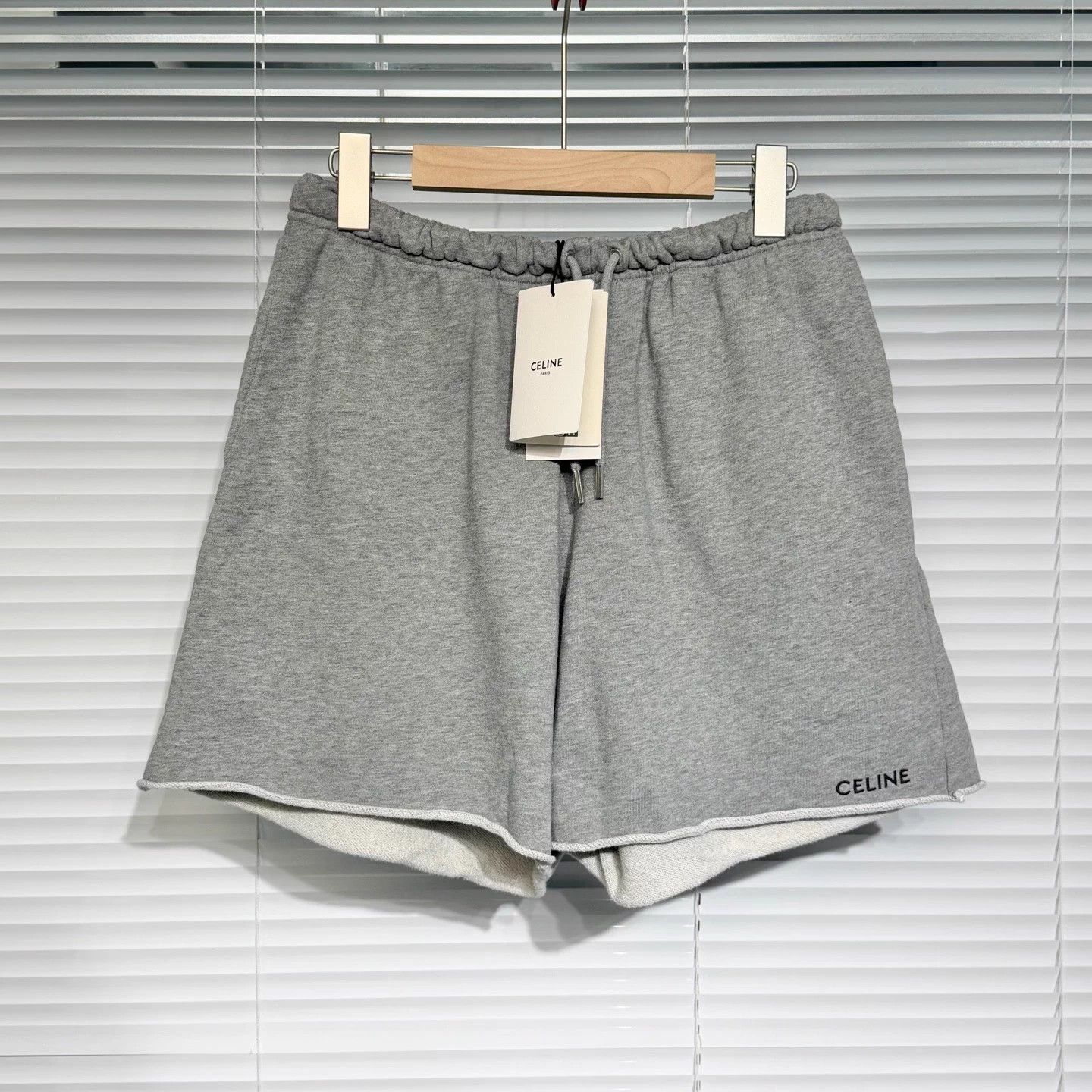 Celine Celine Gray Embroidered Logo Drawstring Straight Short L Size US 34 / EU 50 - 1 Thumbnail