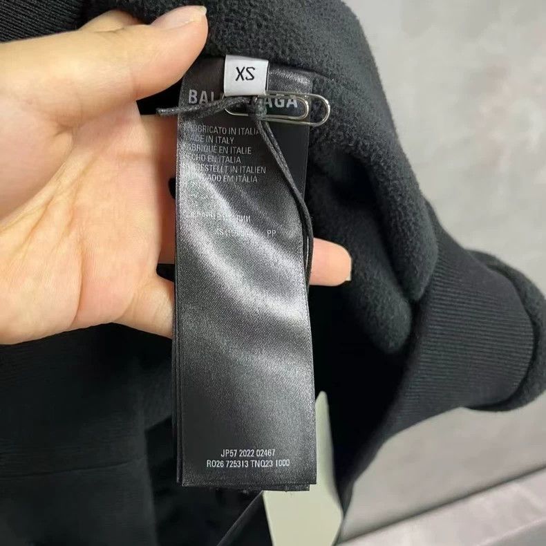 Balenciaga Balenciaga Black polar fleece embroidered logo zip hoodie Size US XS / EU 42 / 0 - 3 Thumbnail