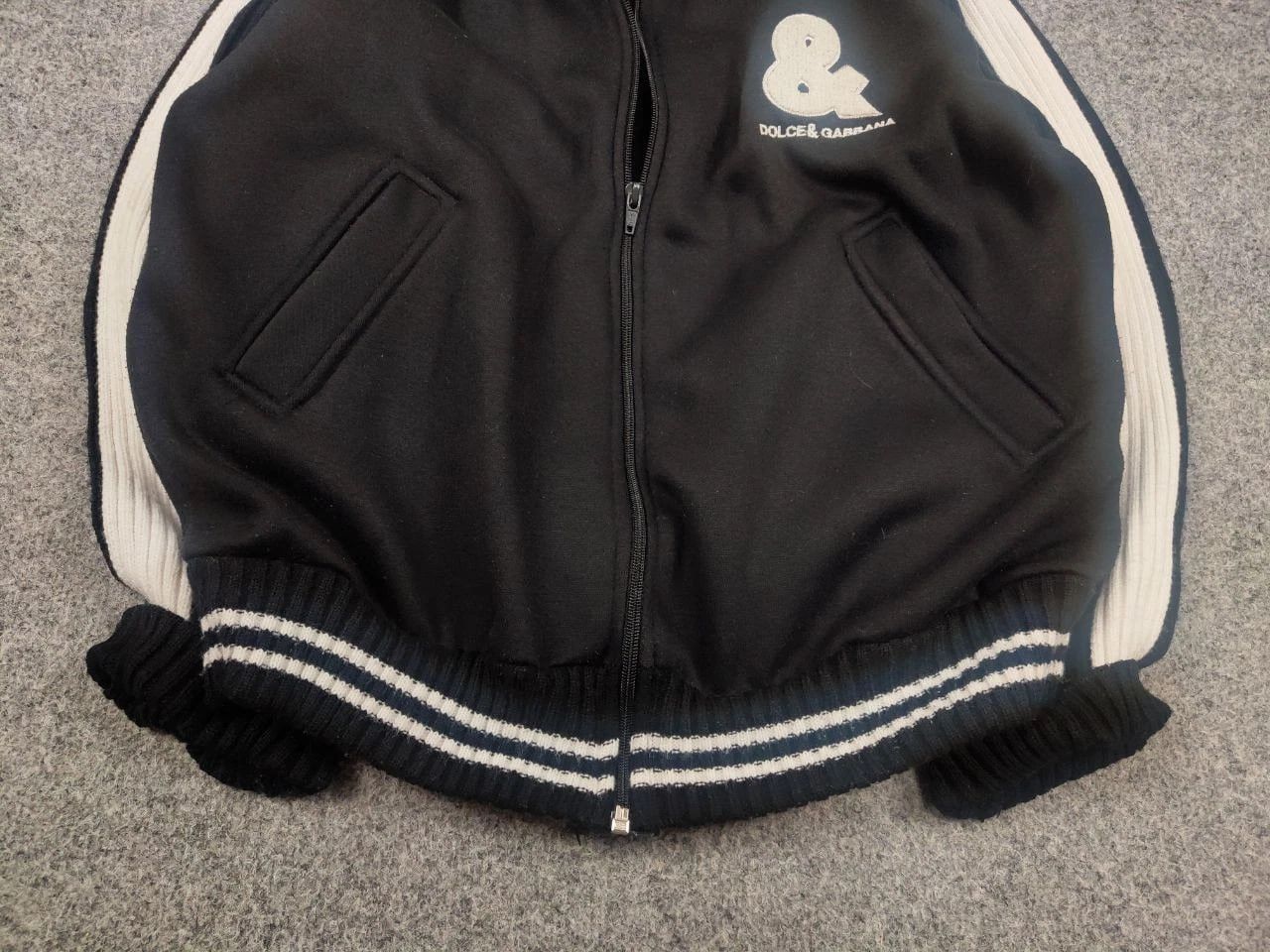 Vintage Vintage Dolce & Gabbana Logo Black ribbed Light Jacket Y2K Size US M / EU 48-50 / 2 - 6 Thumbnail