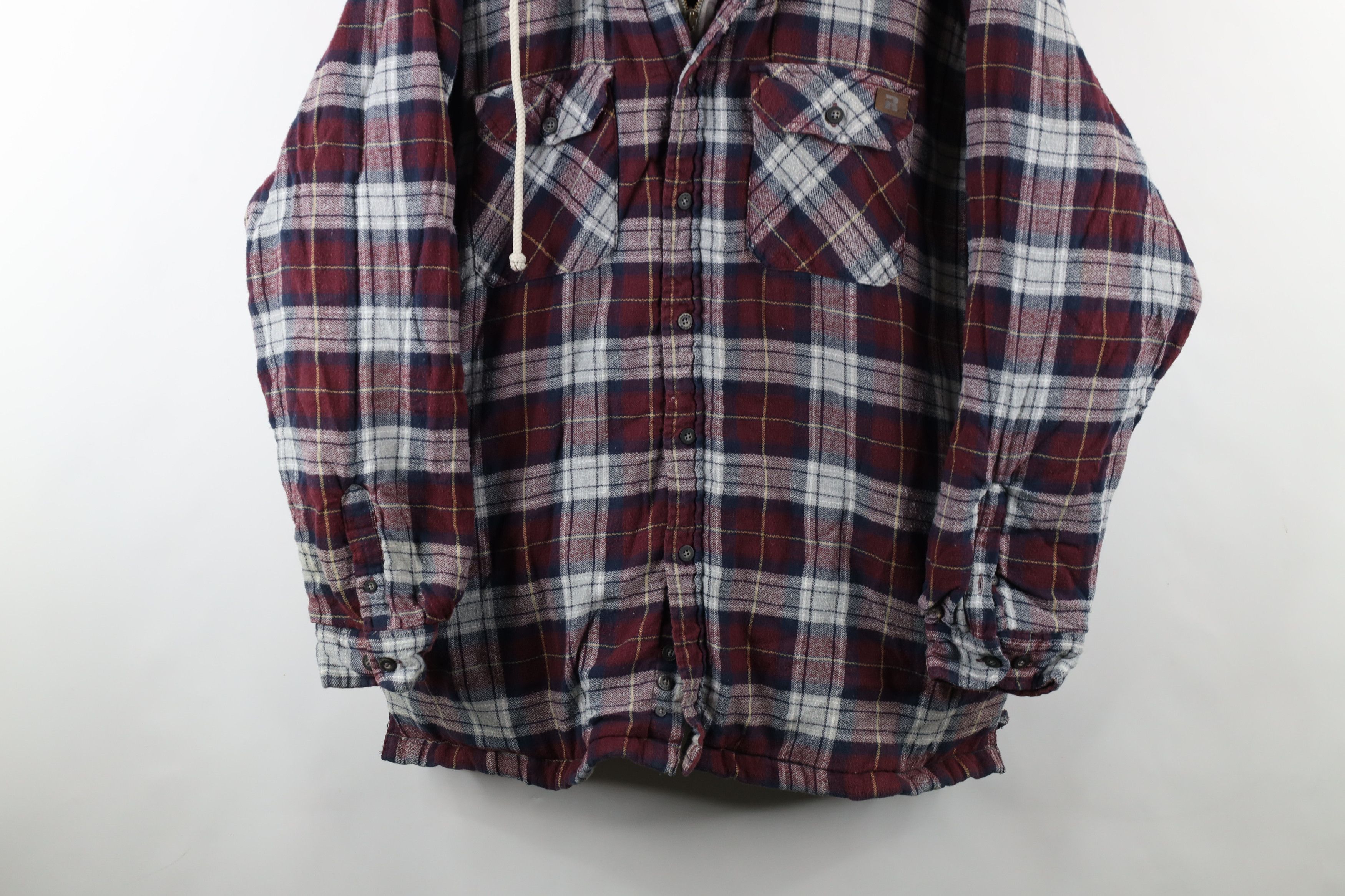 Vintage × Wrangler Vintage Wrangler Hooded Flannel Shirt Jacket Jac Shirt Size US XXL / EU 58 / 5 - 3 Thumbnail
