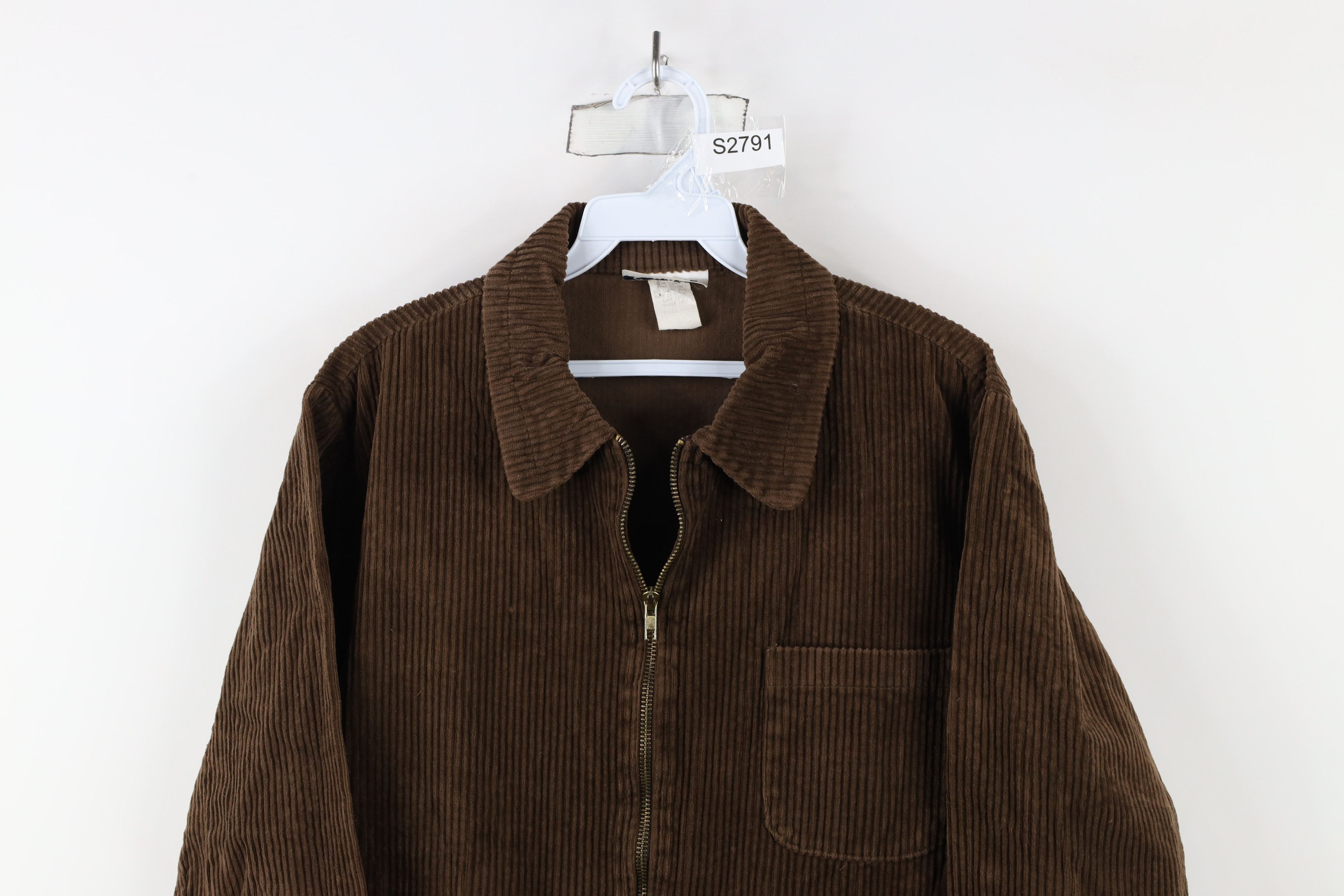 Vintage Vintage 90s Streetwear Full Zip Corduroy Jacket Brown USA Size US S / EU 44-46 / 1 - 2 Thumbnail