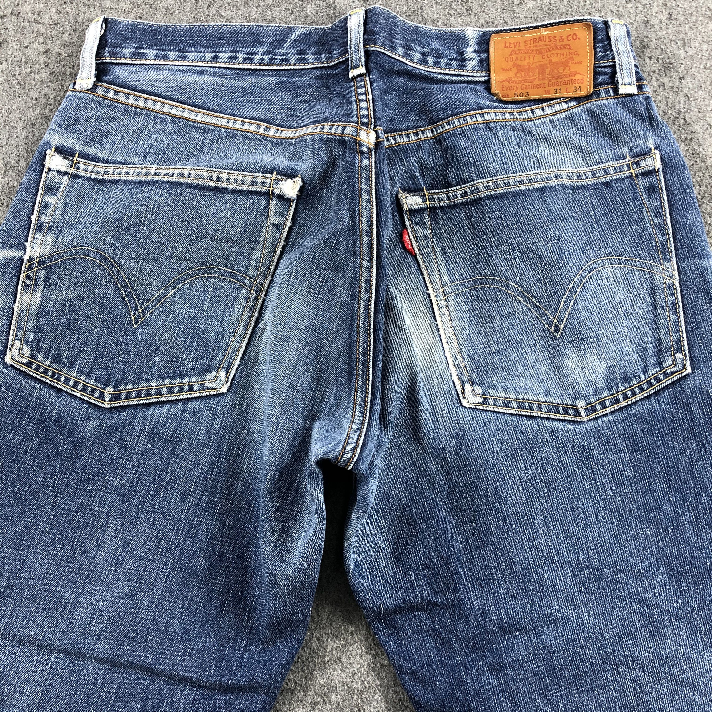 Levi's Vintage 90s Blue Wash Levis 503 Jeans-J1729 Size US 32 / EU 48 - 3 Thumbnail