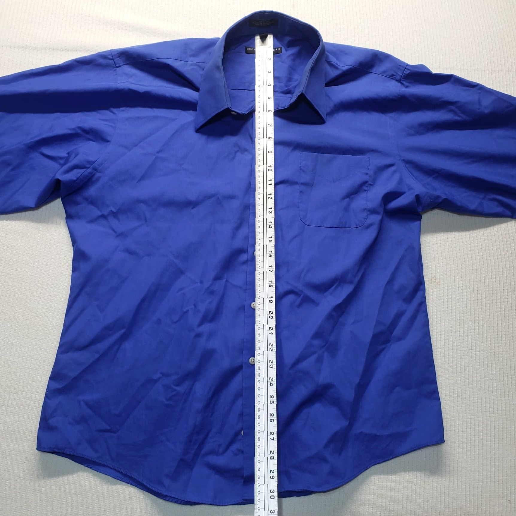 Geoffrey Beene Geoffrey Beene Fitted Shirt Light Blue Long Sleeve Button Up Mens 2XL Size US XXL / EU 58 / 5 - 6 Thumbnail