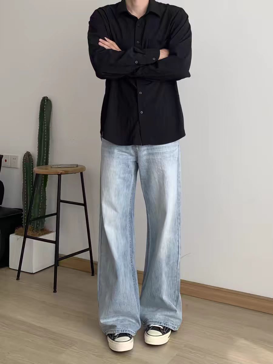 Japanese Brand × Vintage Vintage Wash Ripple Ice Blue Relaxed Jeans Size US 30 / EU 46 - 2 Thumbnail