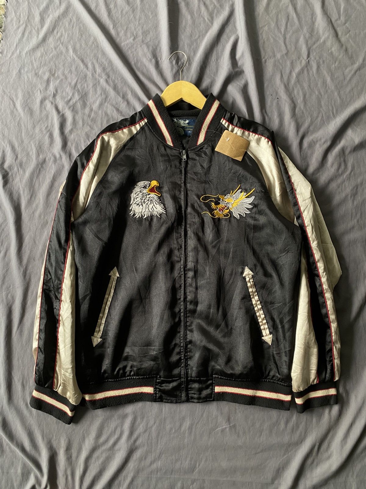 Japanese Brand Vintage Japanese Traditional Sukajan Jacket Japan Yokosuka Size US XL / EU 56 / 4 - 3 Thumbnail