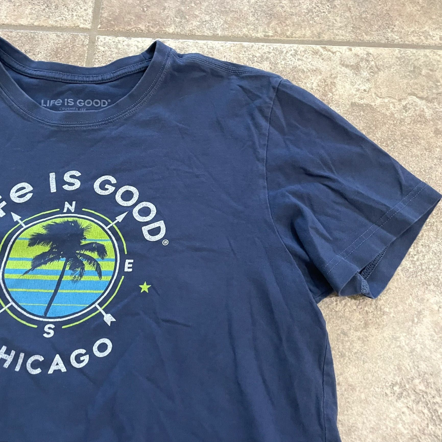Life is Good Life Is Good Crusher Tee Blue Mens Size S Tee Size US S / EU 44-46 / 1 - 2 Thumbnail