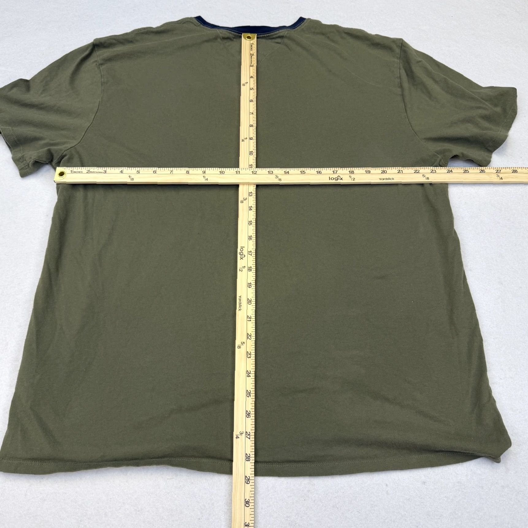 Tommy Hilfiger Tommy Hilfiger Denim Shirt Mens 2XL Green Ringer Chest Logo Stripe Graphic Tee Shirt Size US XXL / EU 58 / 5 - 6 Thumbnail
