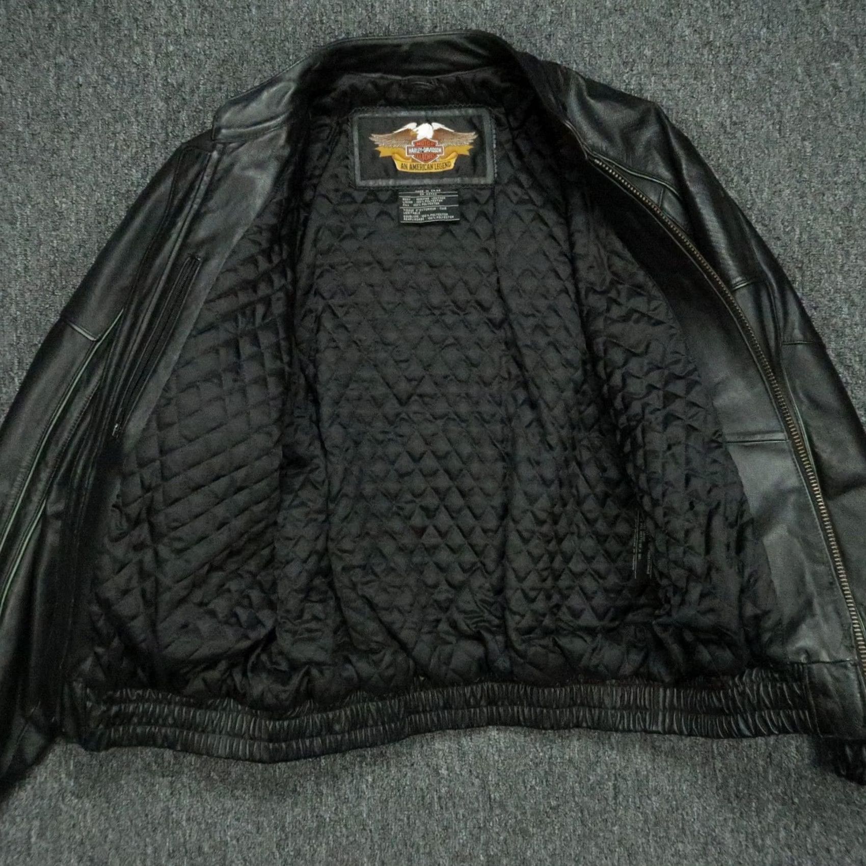 Harley Davidson Harley-Davidson Jacket Mens Medium Black Leather Bar Shield Quilt Lined Biker Shirt Jacket Mens Size US M / EU 48-50 / 2 - 3 Thumbnail