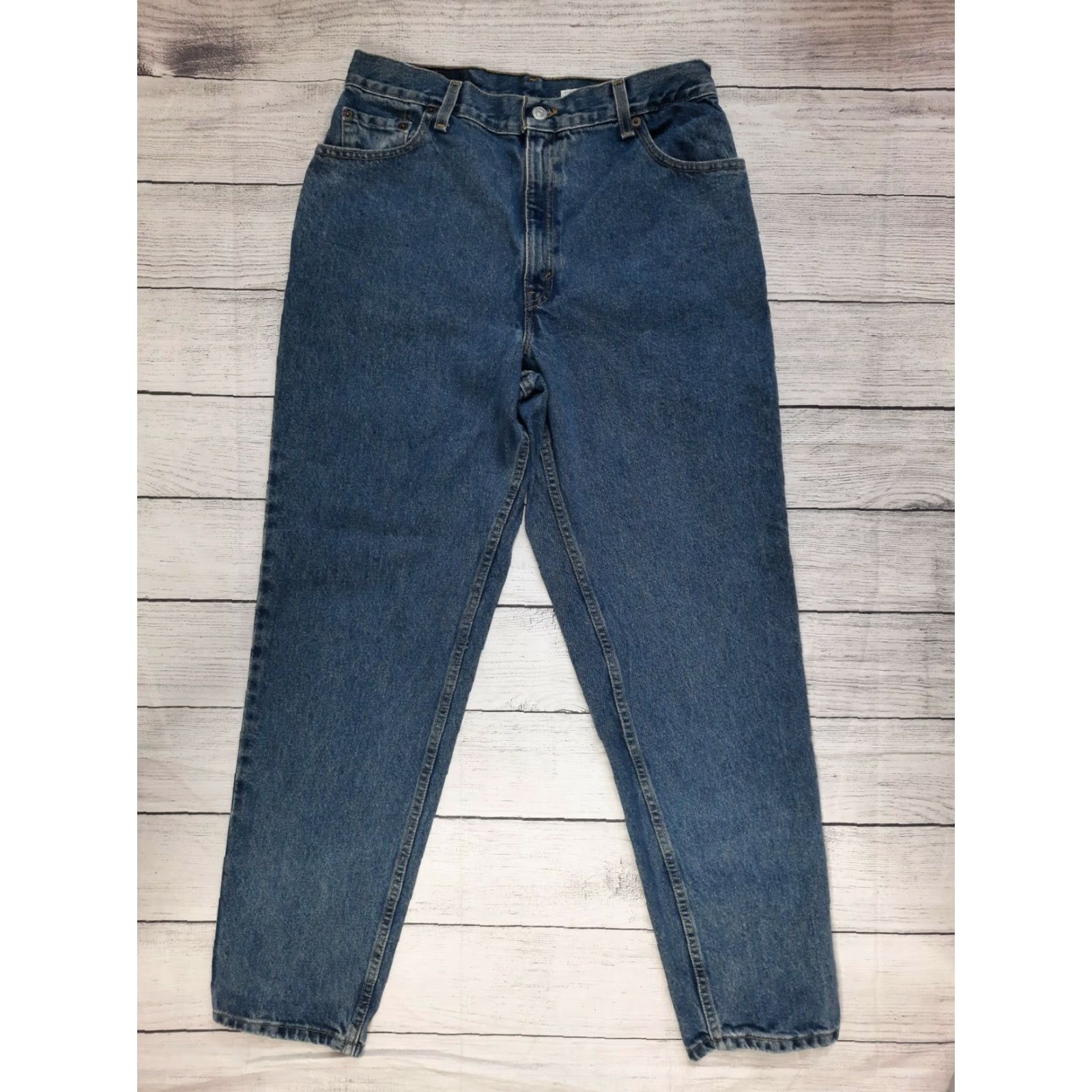 Denime VINTAGE Levis 550 Jeans Denim Blue Mom Women's 14 32x30 Relaxed Fit Tapered Leg Womens Jeans Size 36" / US 14 / IT 50 - 6 Thumbnail
