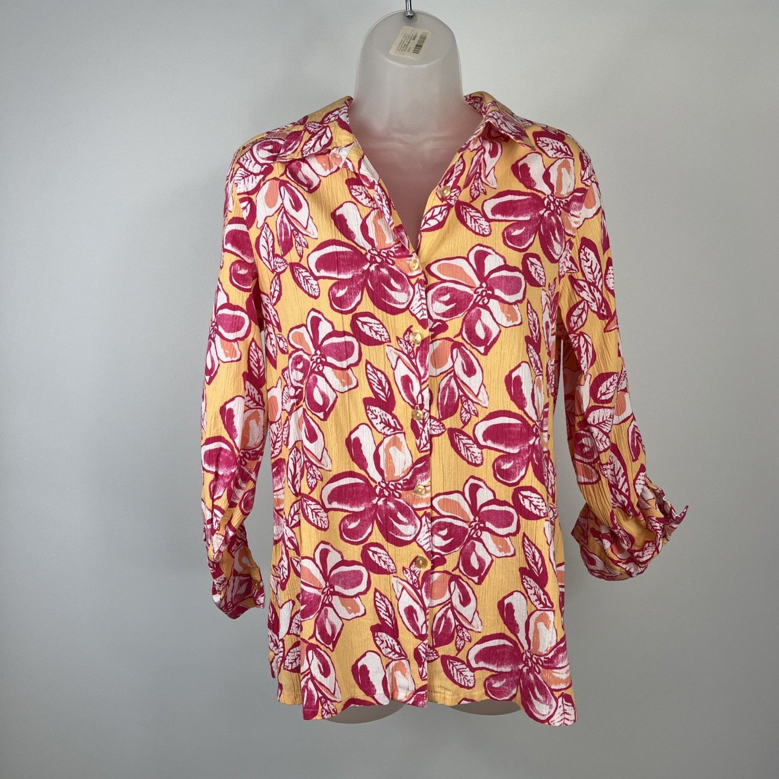 Other Appleseed's orange & pinks floral print shirt medium Petite Size M / US 6-8 / IT 42-44 - 4 Thumbnail
