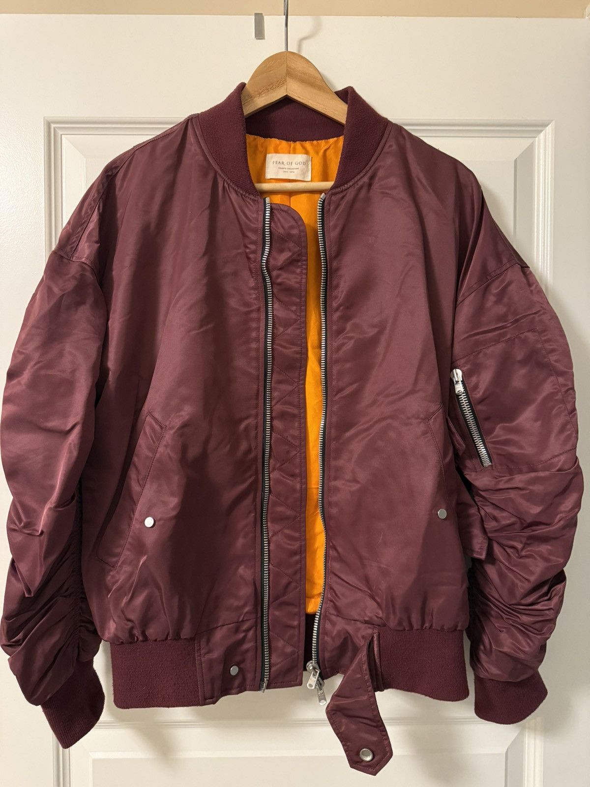 Fear of God Fear of God 4th Collection Merlot Bomber Jacket Silk Size M Size US M / EU 48-50 / 2 - 2 Thumbnail