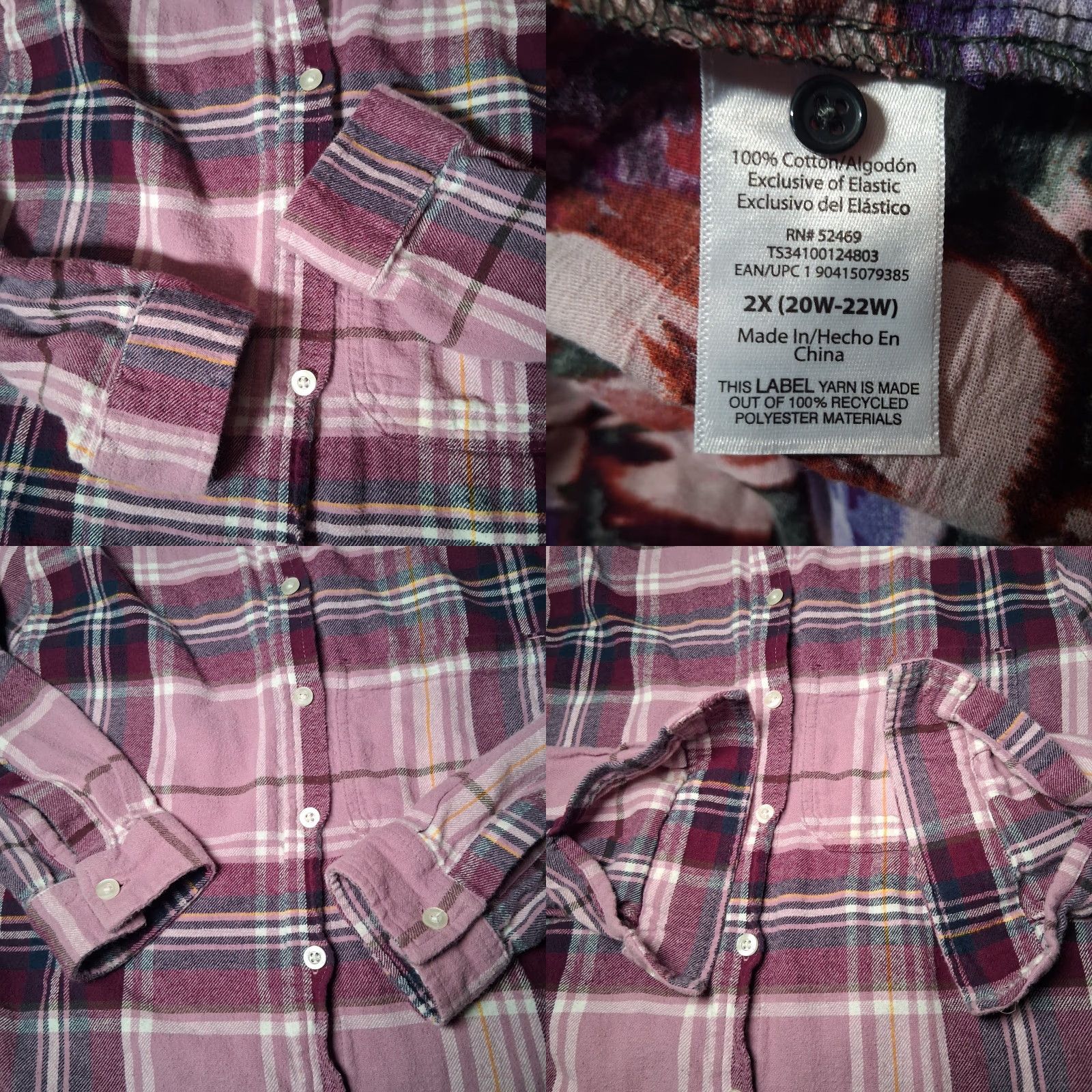 Gap **Gap Women's Medium Purple Plaid Flannel Collared Button-Up Shirt** User: Gap Women's Medium Purple Plaid Collared Button-Up Flannel Shirt ** Size M / US 6-8 / IT 42-44 - 9 Thumbnail