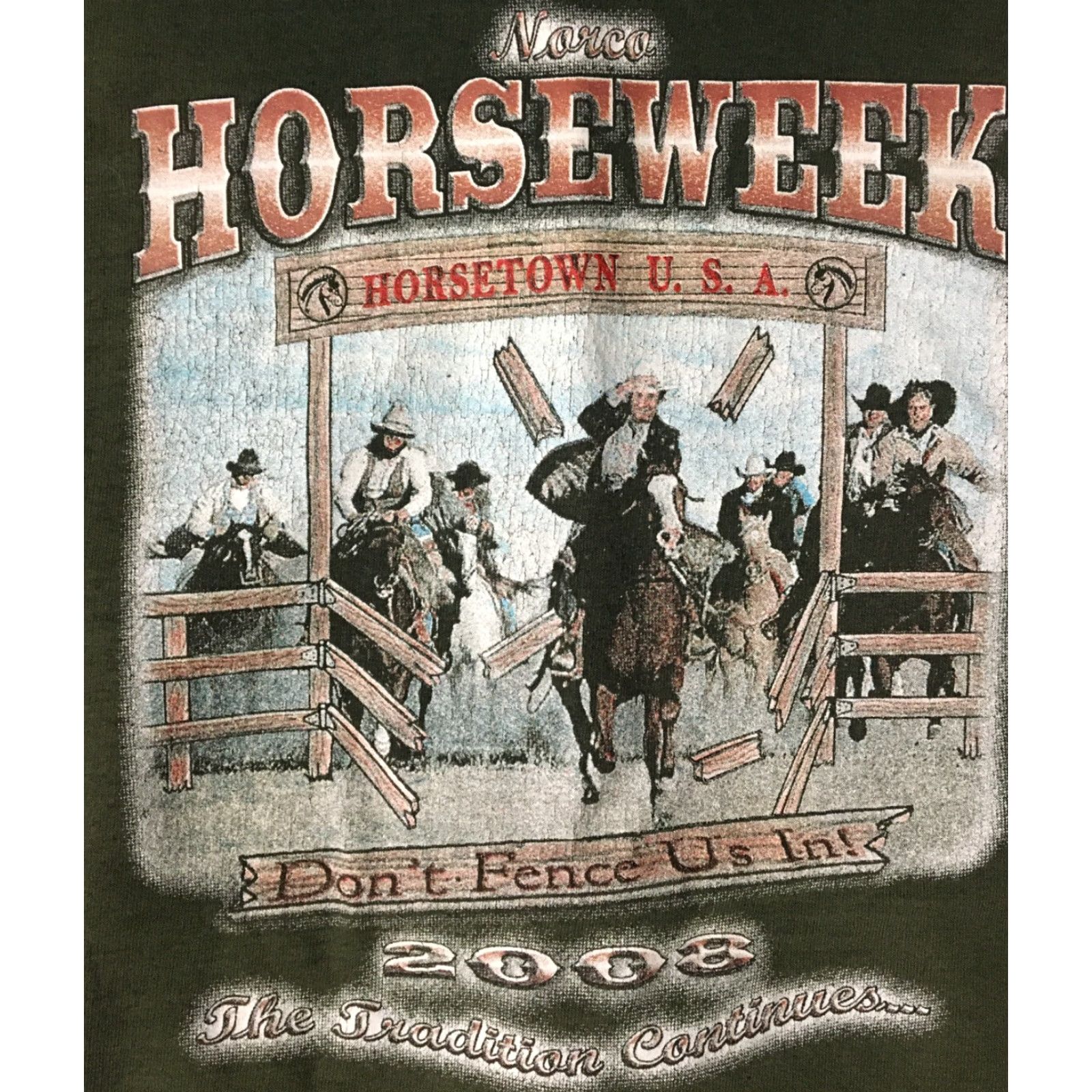 Vintage VINTAGE Norco Horse Week Hoodie Seasonal Distressed Green Full Zip Large Men Size US L / EU 52-54 / 3 - 3 Thumbnail