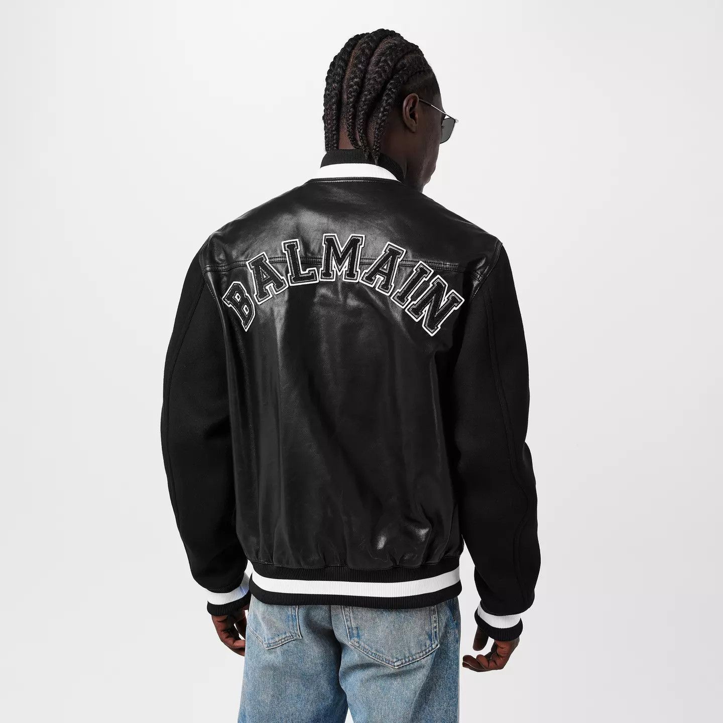 Balmain o1g2r1mq0426 Logo Press-Stud Varsity Jacket in Black Size US L / EU 52-54 / 3 - 4 Thumbnail