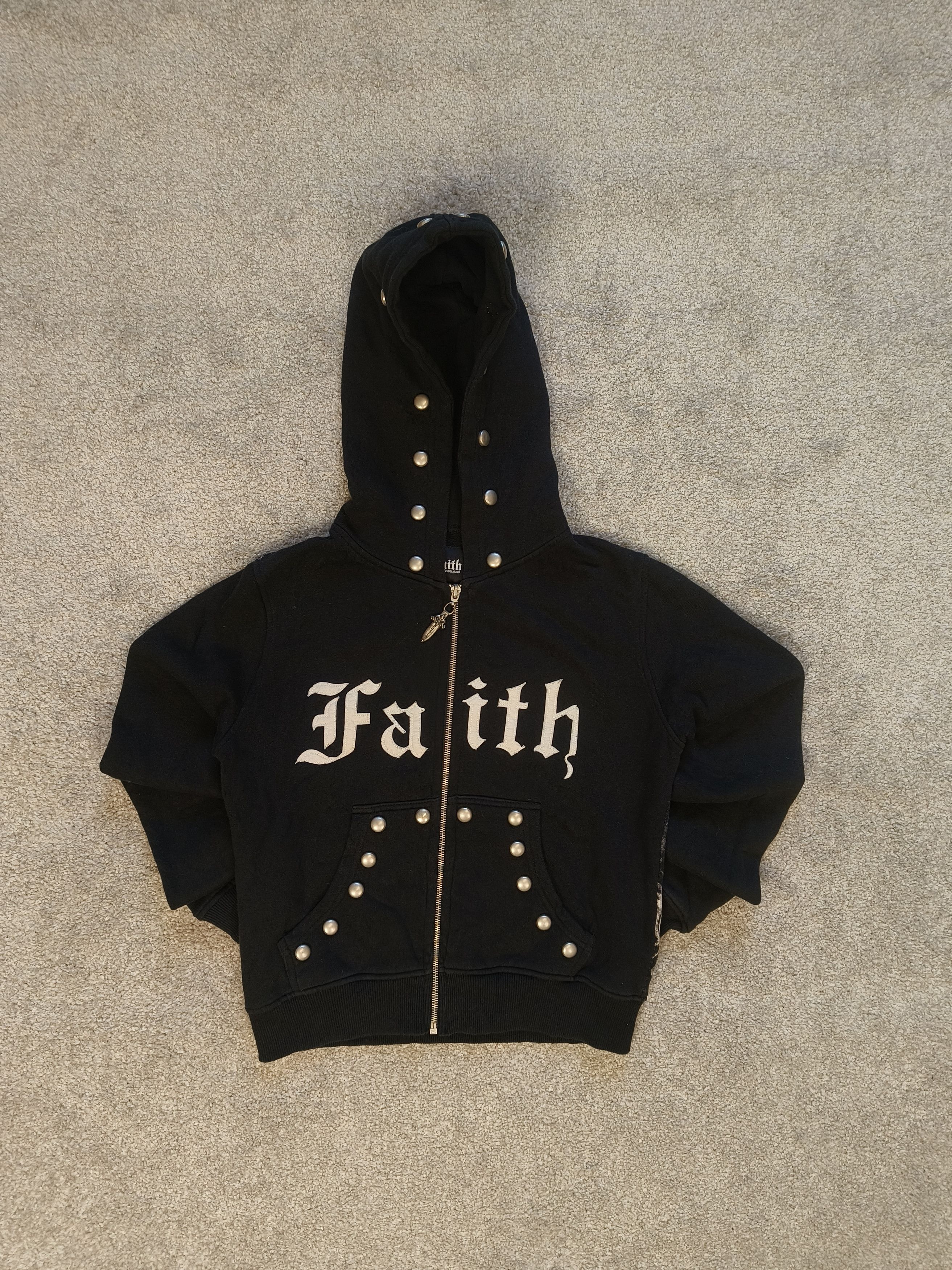 Faith Connexion Faith Connexion Chrome Hearts Style Gothic Studded Hoodie Size XXS / US 00 / IT 34 - 2 Thumbnail