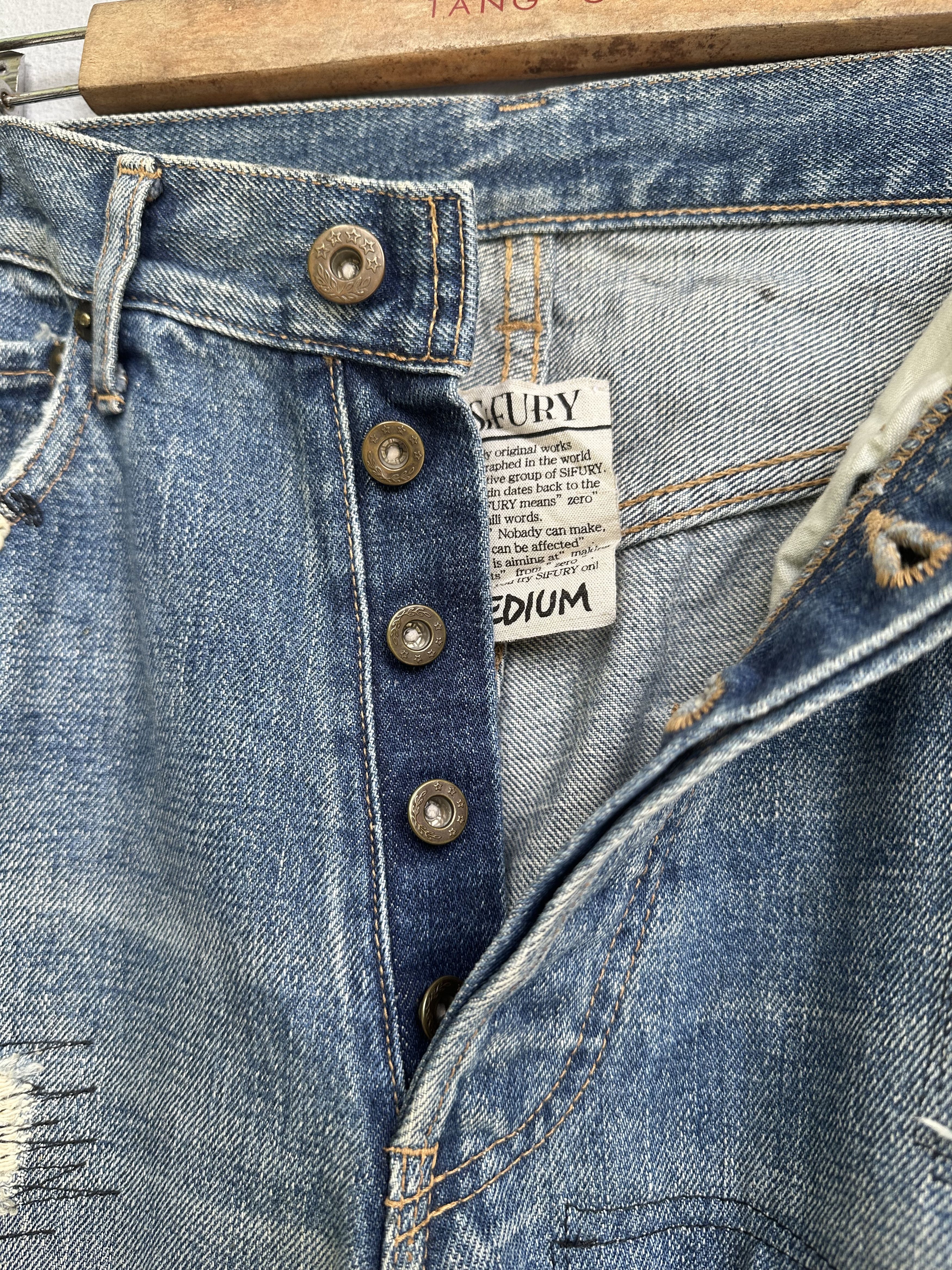 Sifury Japanese Brand Sifury Distressed Selvedge Patchwork Jeans Size US 31 - 18 Thumbnail