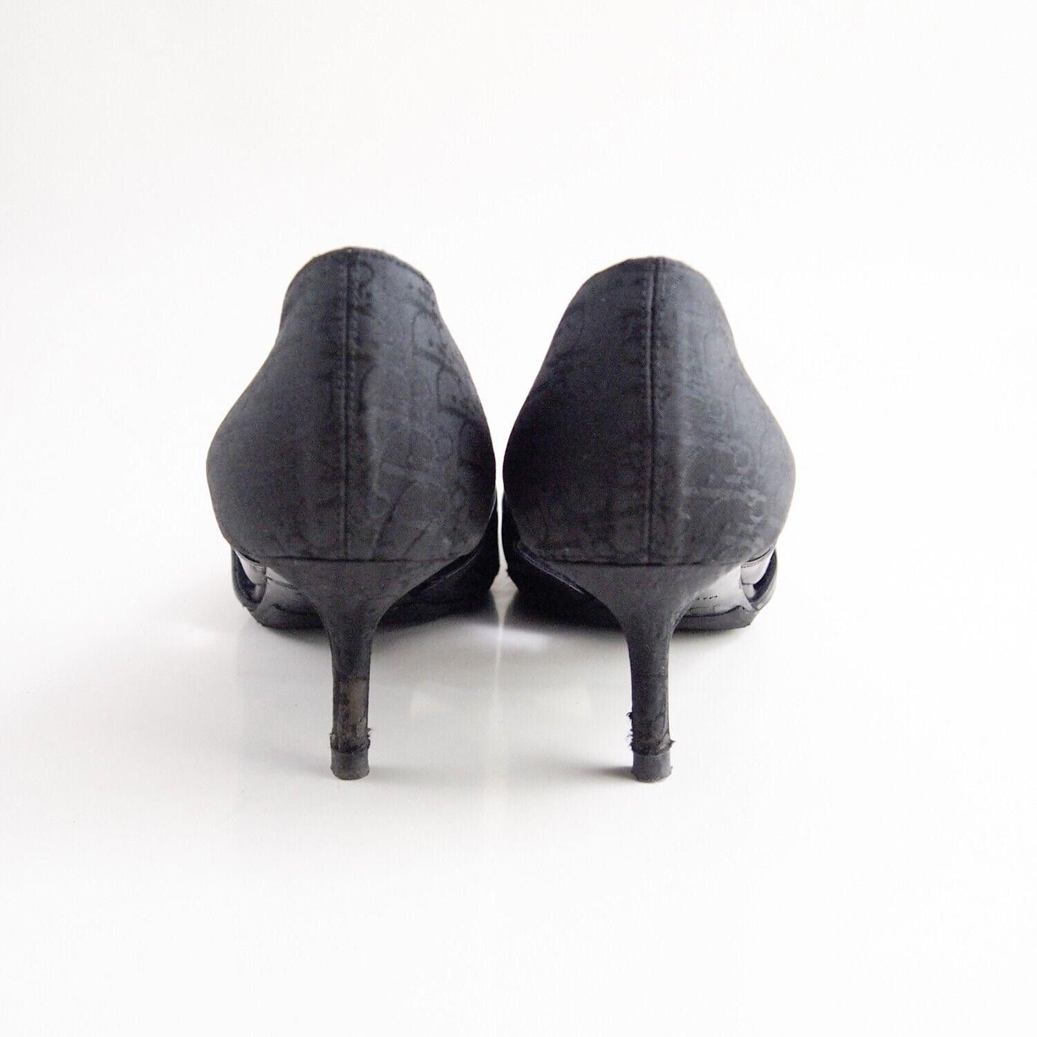 Dior Dior Oblique Heels Black Leather Fabric Womens US 9 EU 39 Size US 9 / IT 39 - 6 Thumbnail