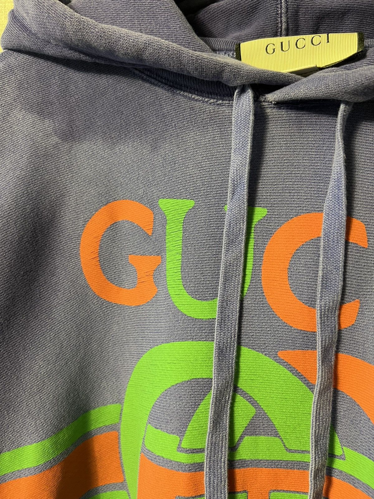 Gucci Gucci Blue Washed Effect Knit Interlocking GG Print Hoodie Size US M / EU 48-50 / 2 - 8 Thumbnail