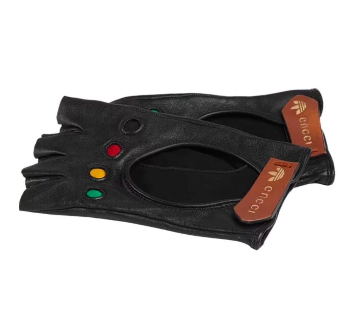 Gucci adidas x Gucci Fingerless Leather Gloves 'Black' Size ONE SIZE - 8 Thumbnail