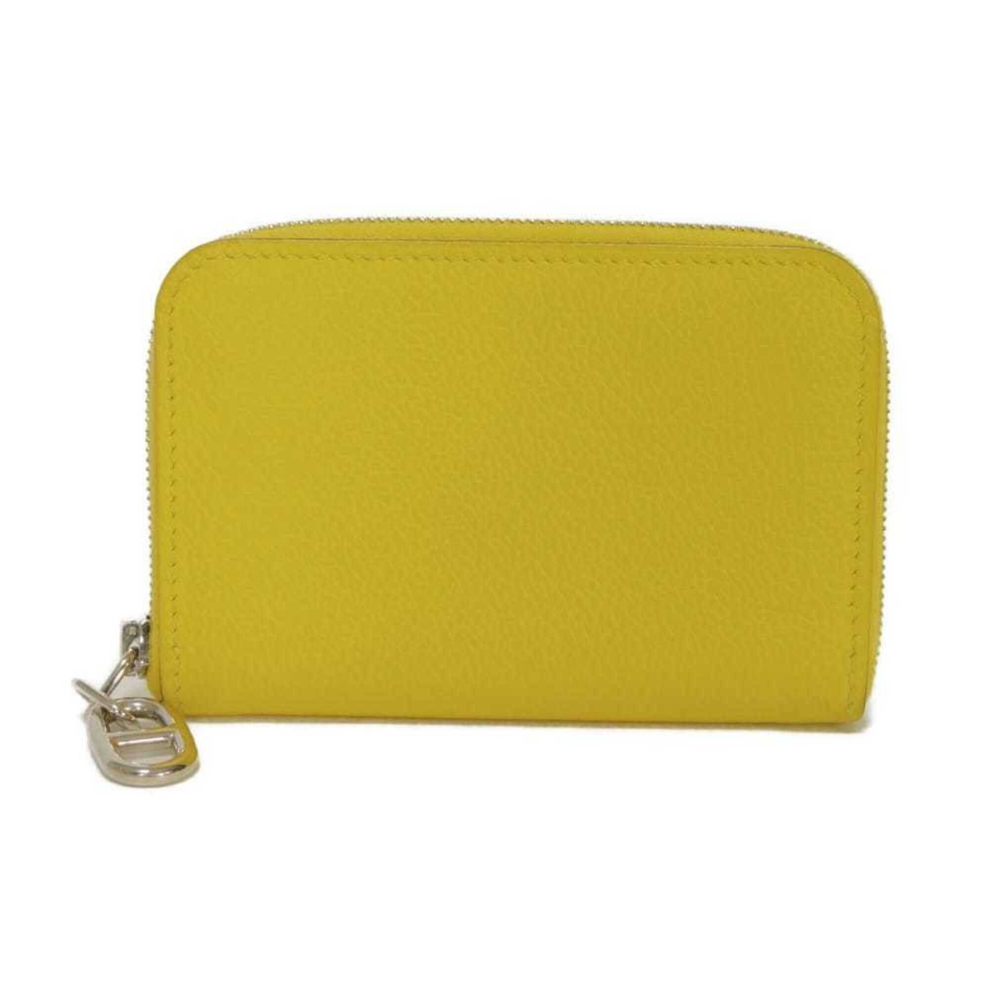 Hermes Hermes coin case, Zip Ango compact, Evercolor yellow, card Chaine d'Ancre, Jaune Naple, W stamp, men's/women's. Size ONE SIZE - 1 Thumbnail