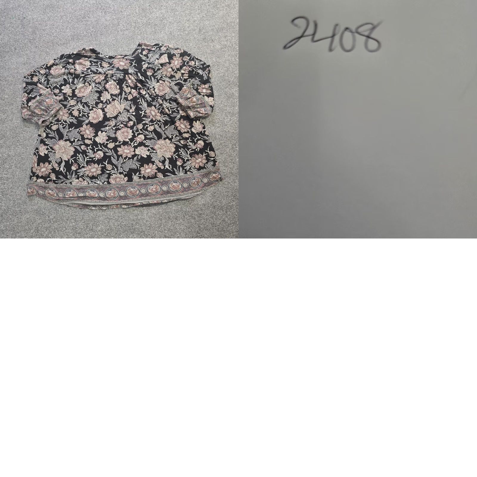 Lucky Brand Lucky Brand Top Women 2X Black White Floral 3/4 Sleeve Boho Casual V-Neck Blouse Size XXL / US 16-18 / IT 52-54 - 8 Thumbnail