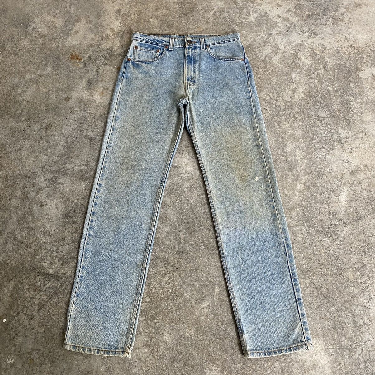VTG 1996 Levis 505 Straight Leg Dirt Washed Blue Jeans