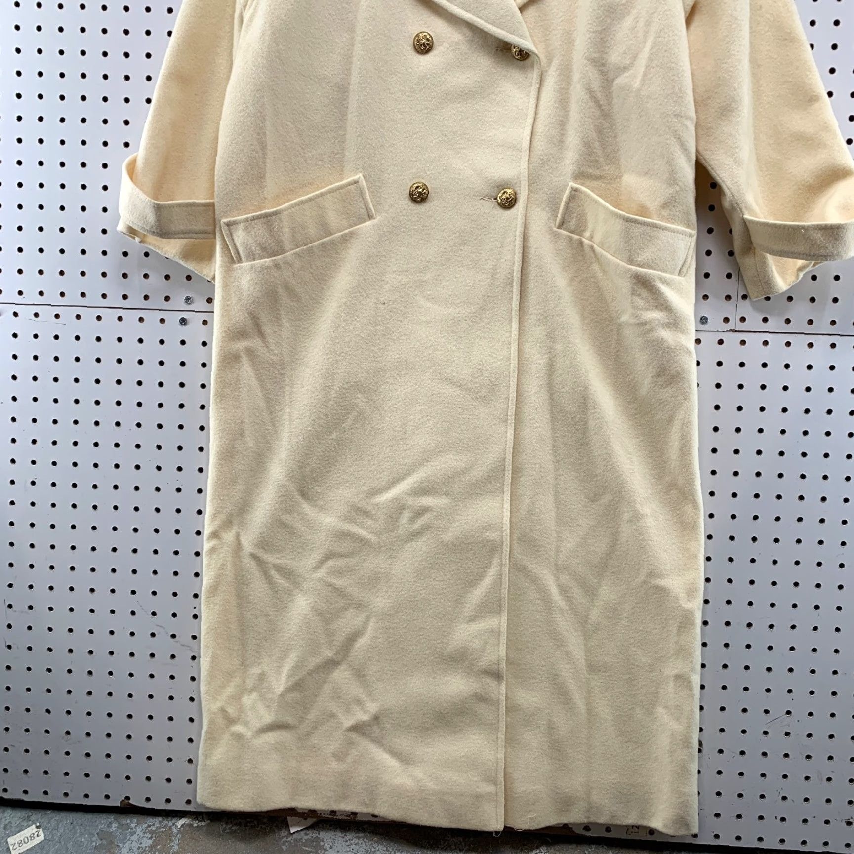 Doublet VINTAGE 100% WOOL Beige Trench Coat Womens 16 XL Double Breasted Made USA Coat Trench Beige Wool 90s Women US Vintage 16 XL Size XXL / US 16-18 / IT 52-54 - 6 Thumbnail