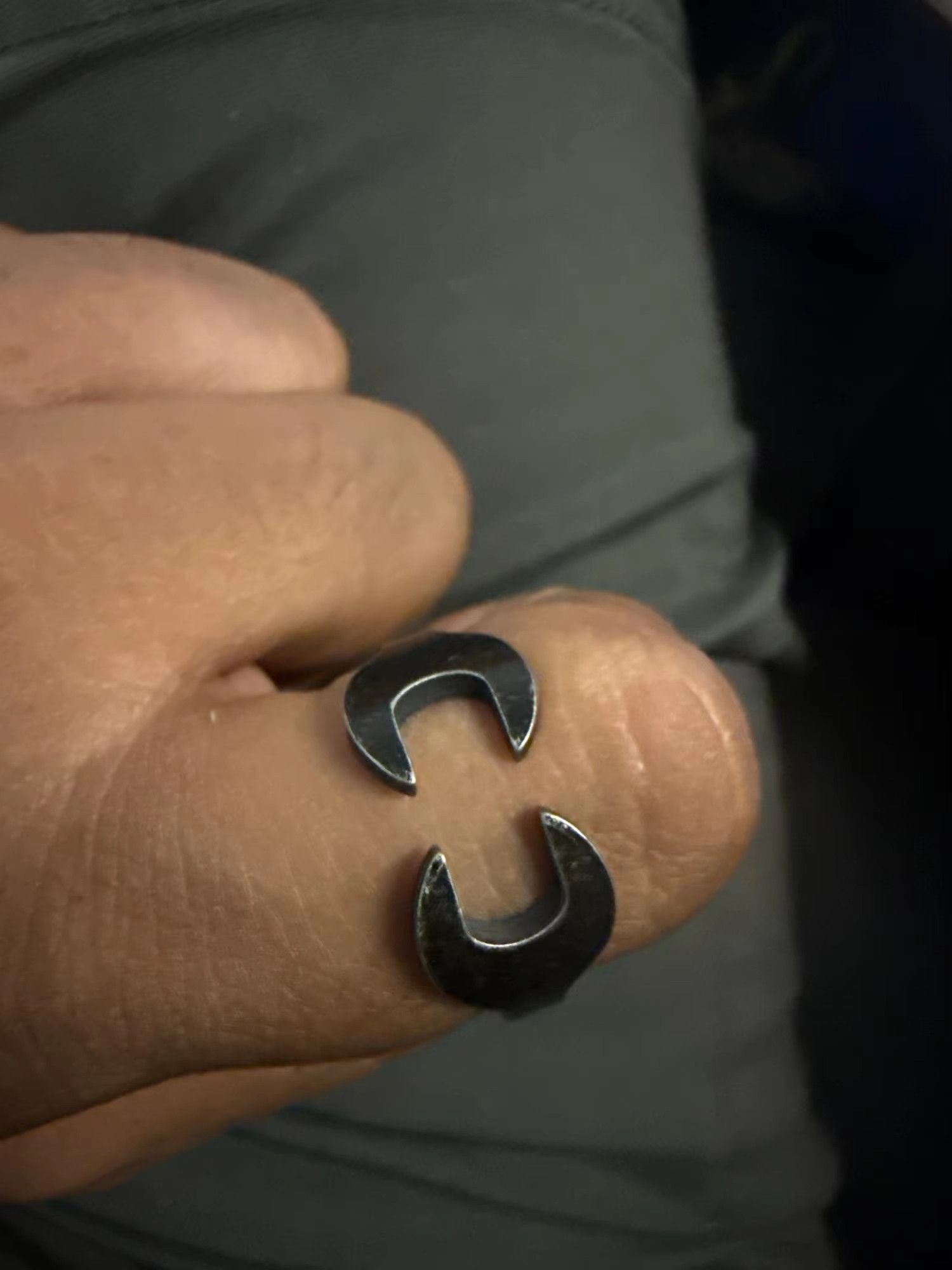 Jewelry Retro Black Wrench Ring Streetwear Jewelry Fashion Gift Size ONE SIZE - 2 Thumbnail