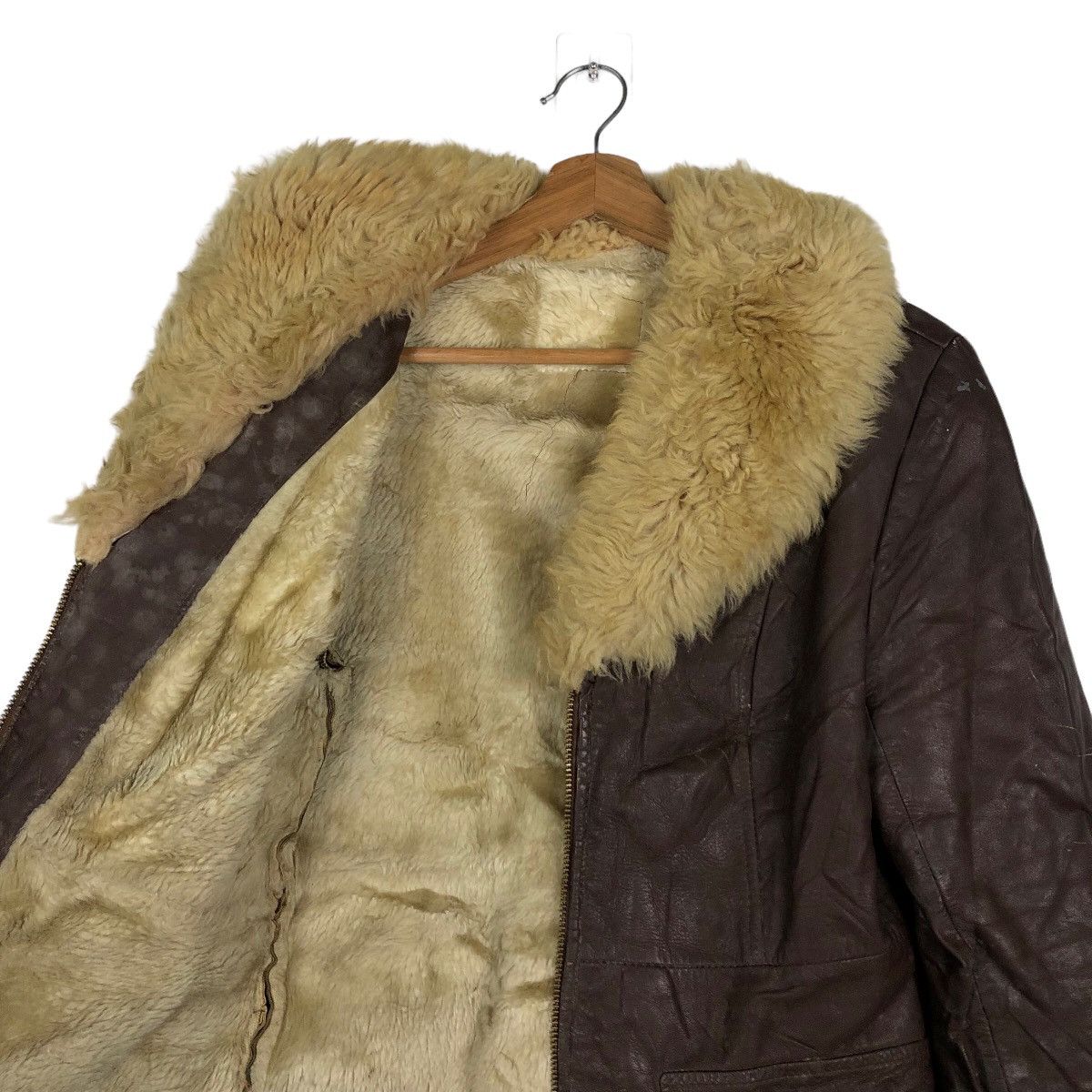 Japanese Brand 🔥Vintage Leather Jacket Biker Mink Fur Collar Racing Size US M / EU 48-50 / 2 - 12 Thumbnail