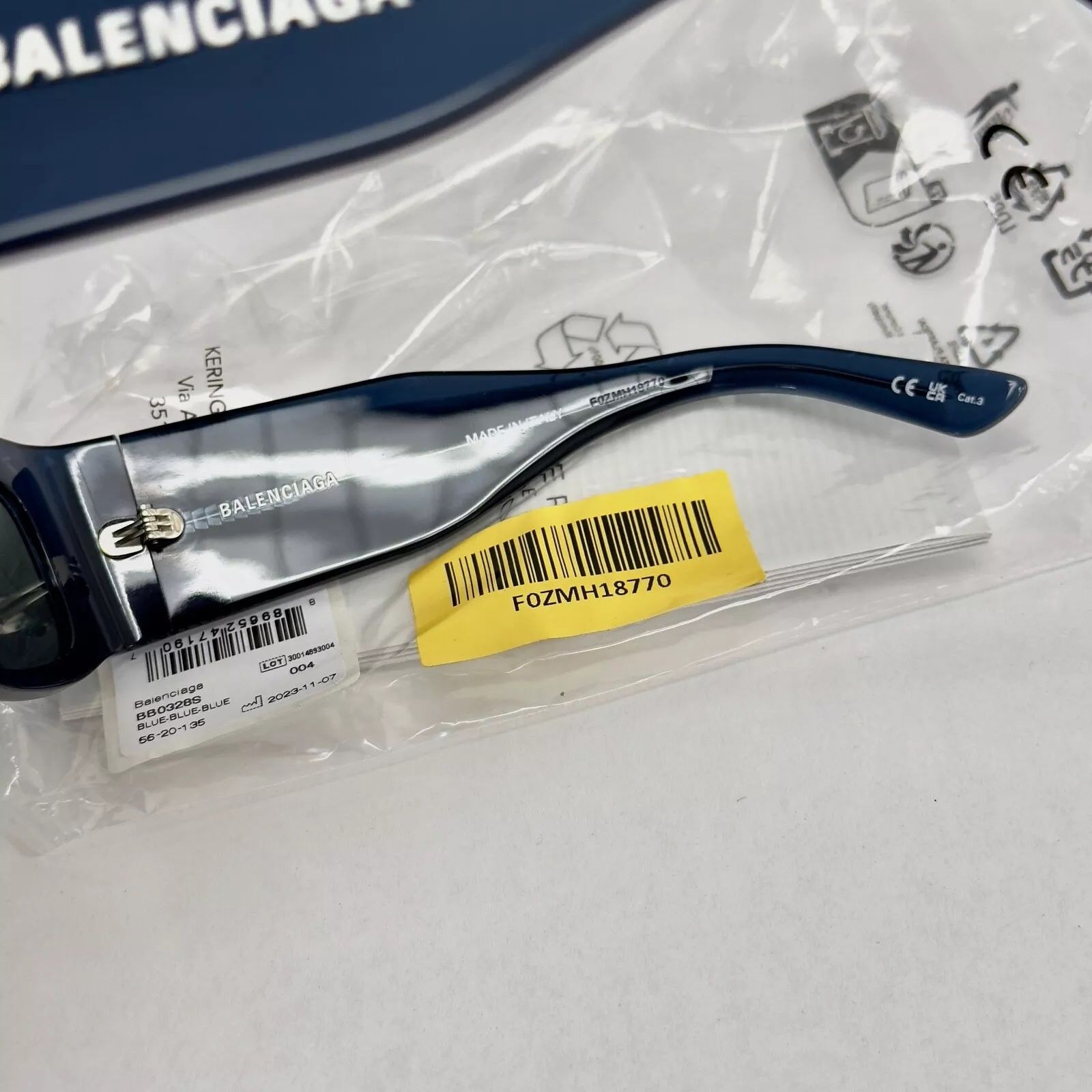 Balenciaga BALENCIAGA PANTHER 0328 Blue Mirrored Sunglass BB0328S 004 Size ONE SIZE - 8 Thumbnail