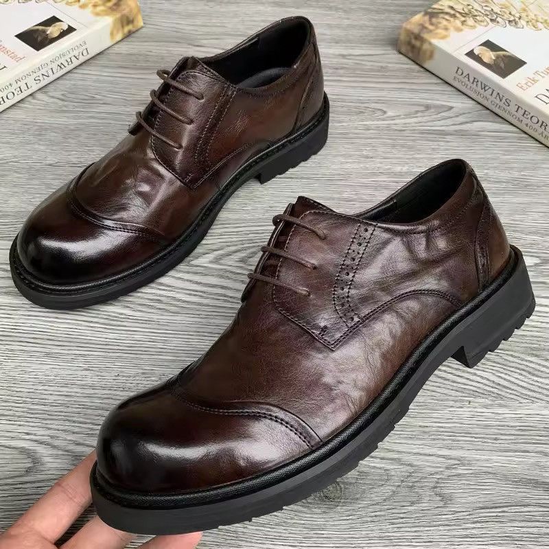 Genuine Leather Real Leather Casual British Black Basic Loafers Boots Size US 10.5 / EU 43-44 - 1 Thumbnail