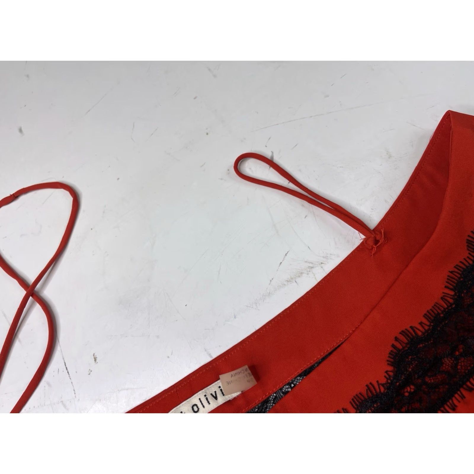 Alice + Olivia Alice + Olivia Blouse Shirt Off-the-Shoulder Silk Halter Top Red Black Sz S Regular Women Size S / US 4 / IT 40 - 4 Thumbnail