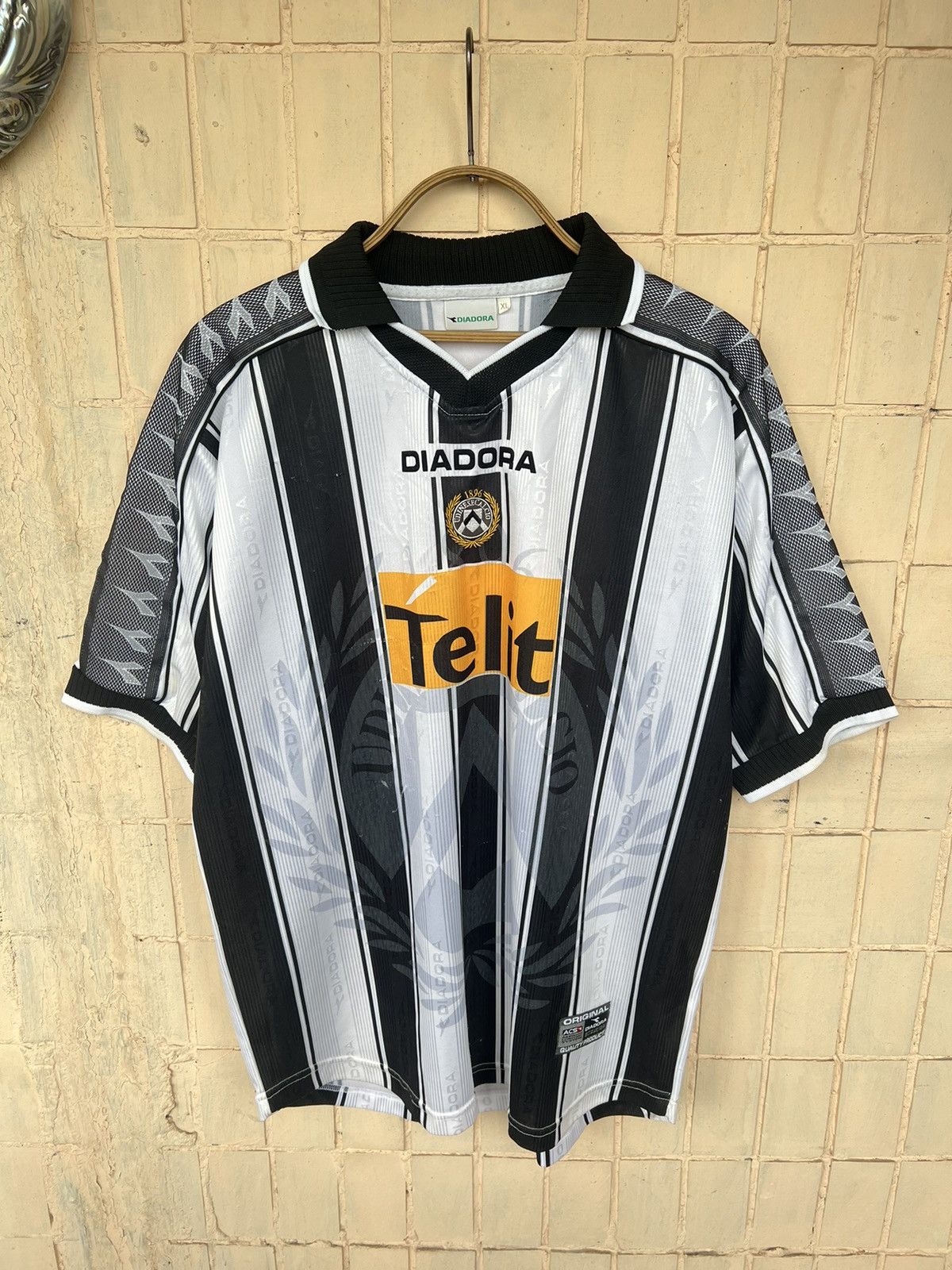 Vintage Udinese Calcio Diadora Italy 99s Home Soccer Jersey