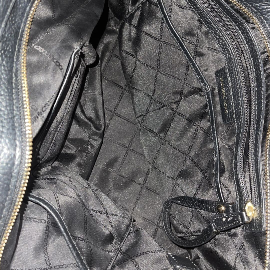Michael Kors Michael Kors Aria Large Tote Black Pebbled Leather Handbag Size ONE SIZE - 4 Thumbnail