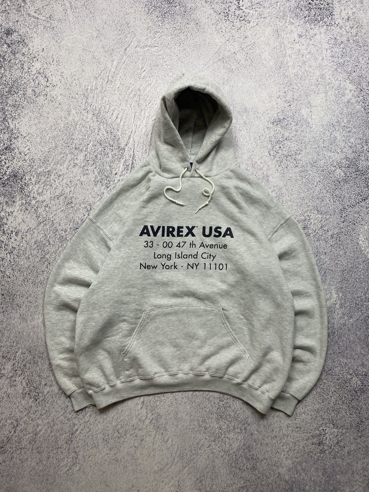Avirex Vintage AVIREX USA Big Logo Boxy Grey Hoodie Rare Size US XL / EU 56 / 4 - 1 Thumbnail