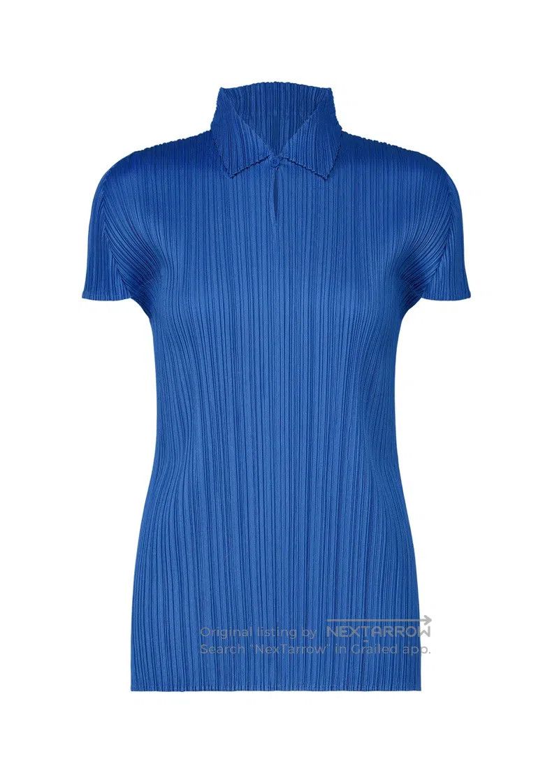 Issey Miyake Issey Miyake Sapphire Blue Short Sleeve Top Size XXL / US 16-18 / IT 52-54 - 1 Thumbnail