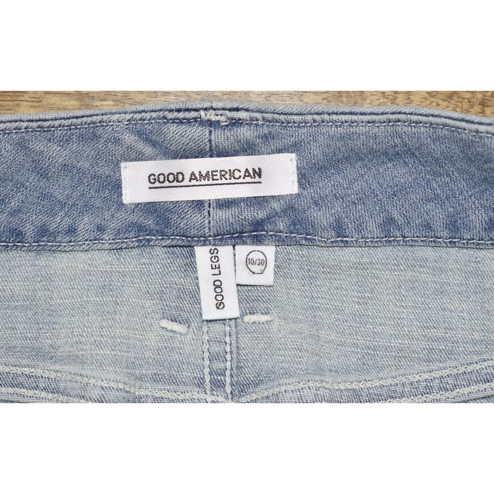 Good American A7 NWT GOOD AMERICAN Good Legs Blue Raw Hem Jeans Sz 10 W28 Size 28" / US 6 / IT 42 - 5 Thumbnail