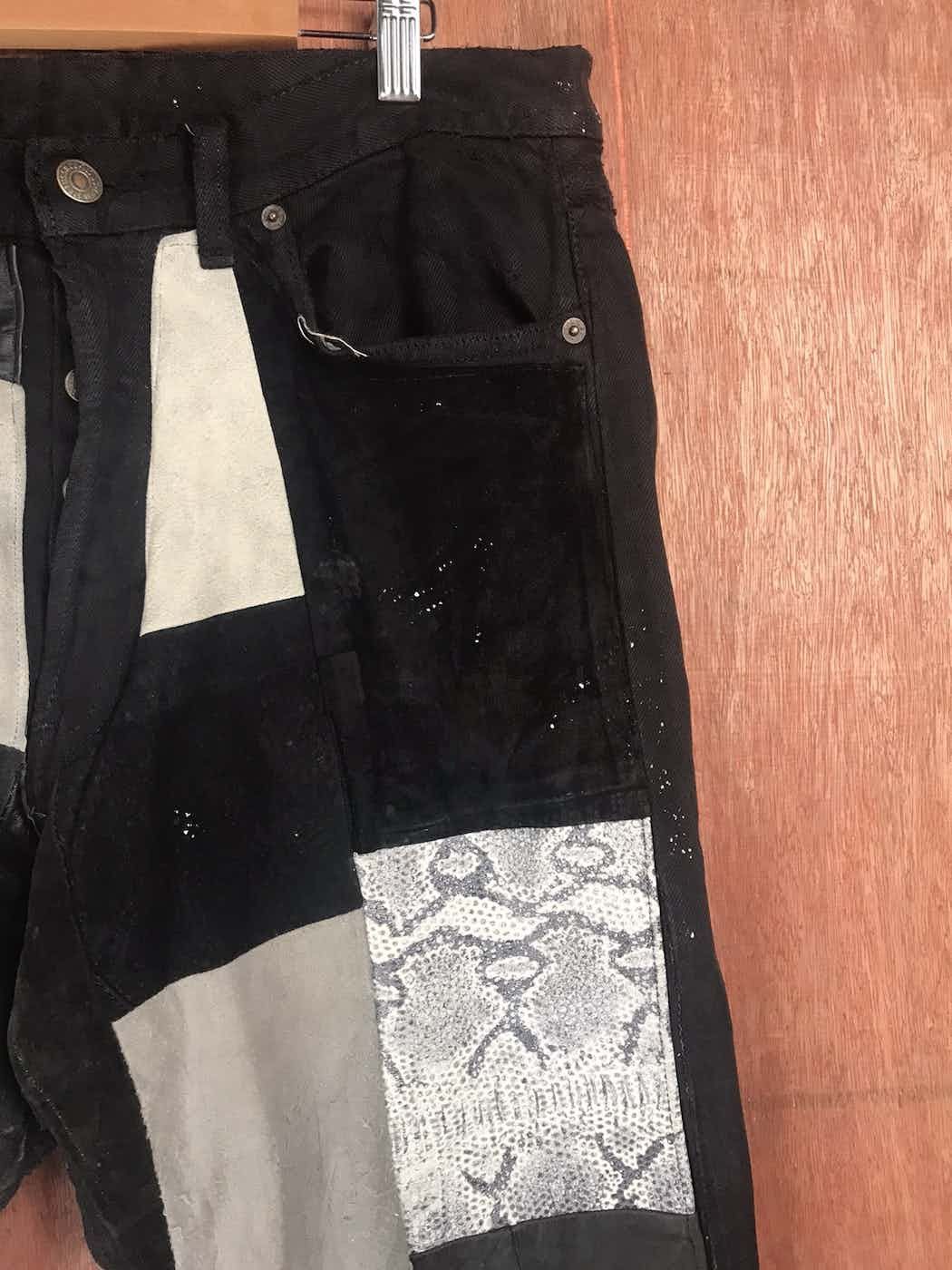 Levi's DLL Hippie Levis Black patchwork vintage Denim Pants #A2616 Size US 32 / EU 48 - 2 Thumbnail