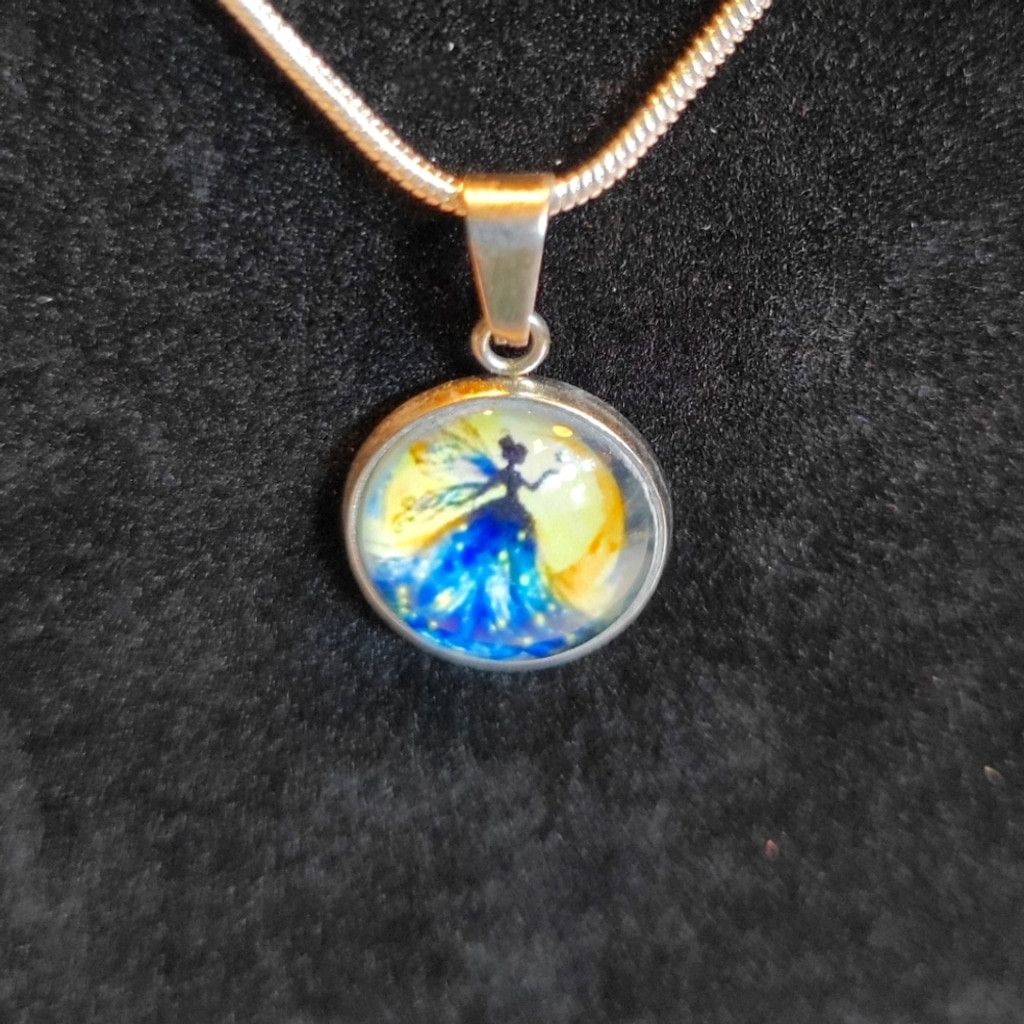 Handmade Hand crafted Fairy pendant necklace on 925 Sterling Silver Size ONE SIZE - 1 Thumbnail